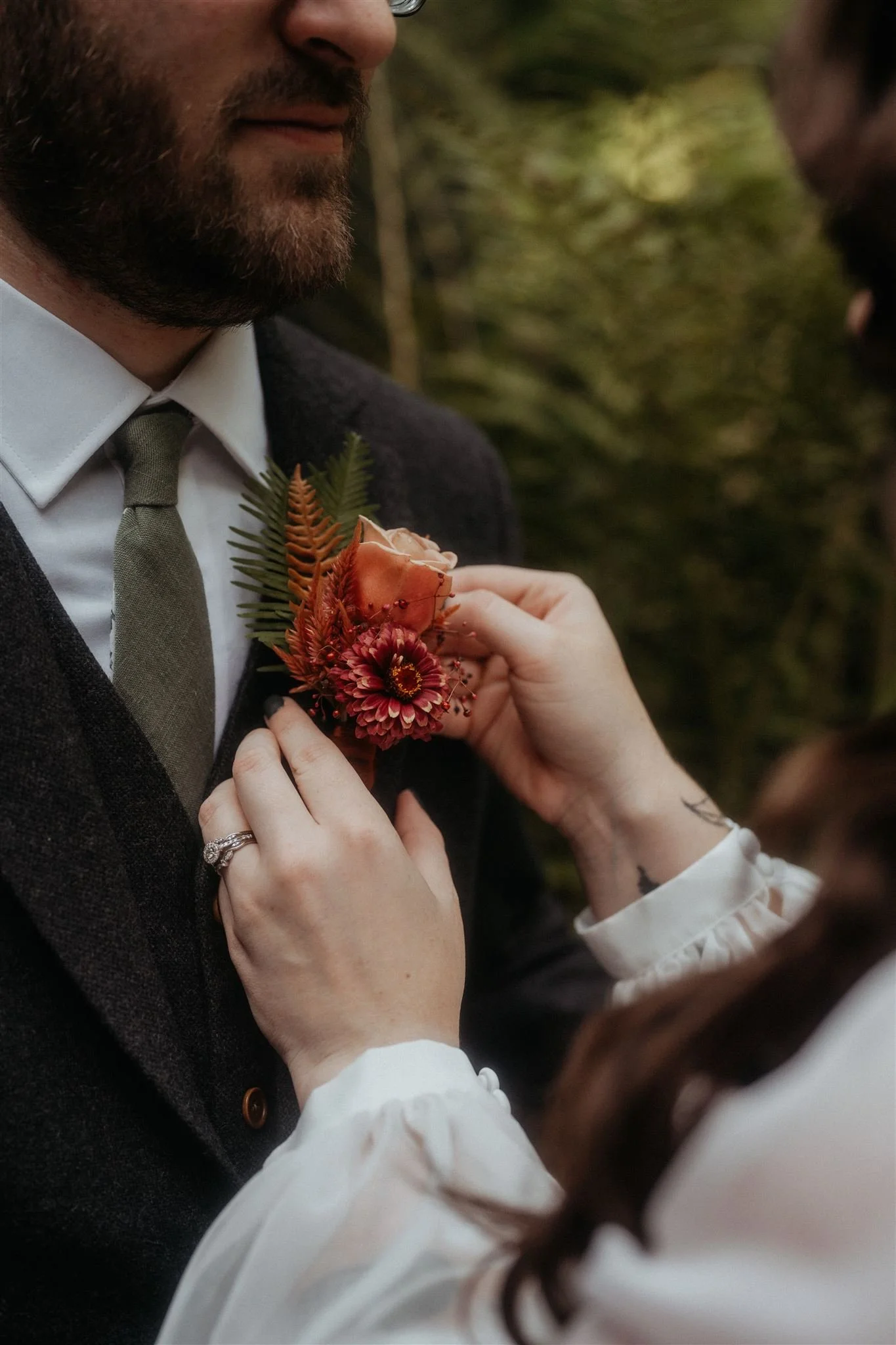 Moody Fall Boutonnière for Groom at Mt. Baker Elopement.jpeg