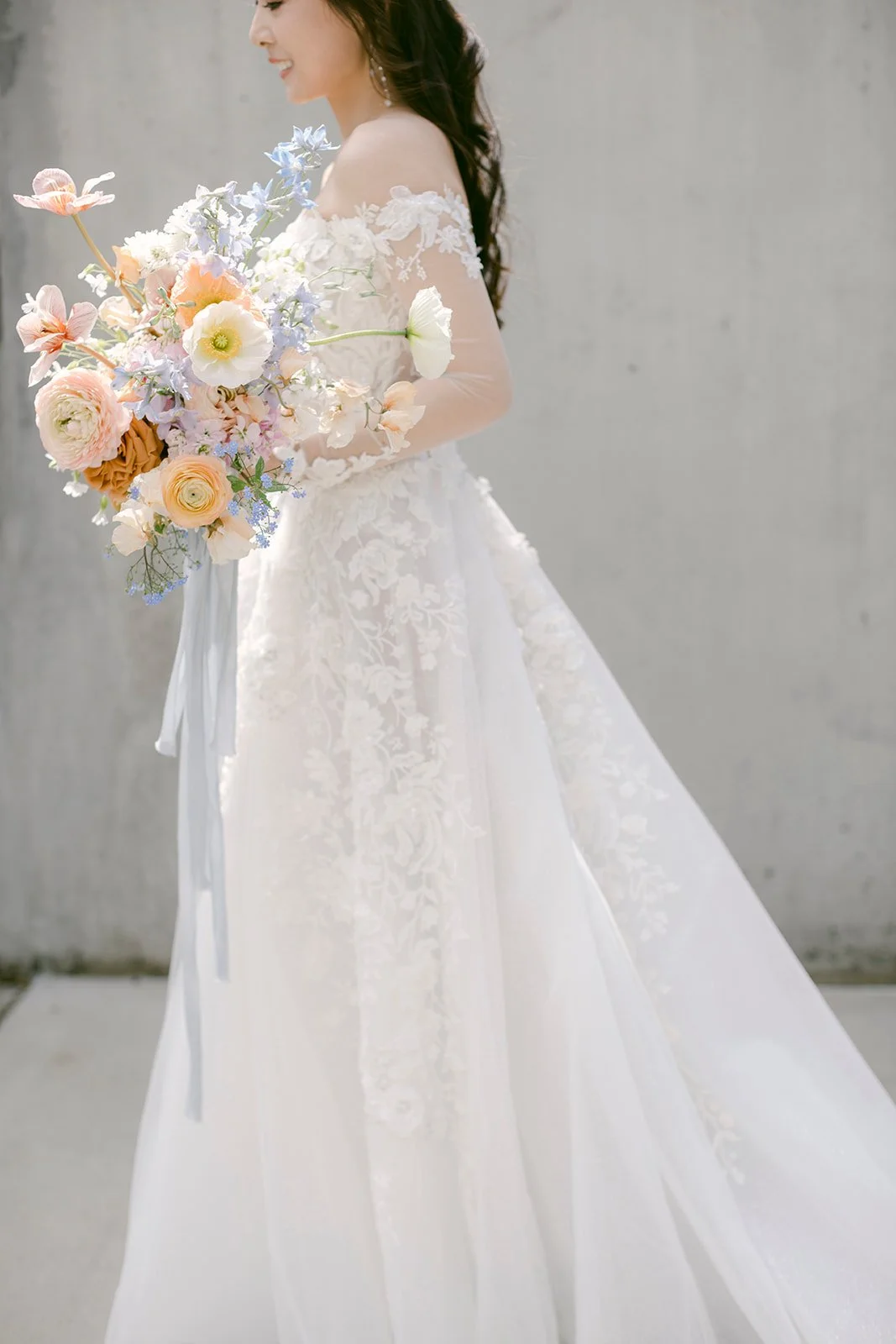 Beautiful Bride with Spring Pastel Bouquet.JPG