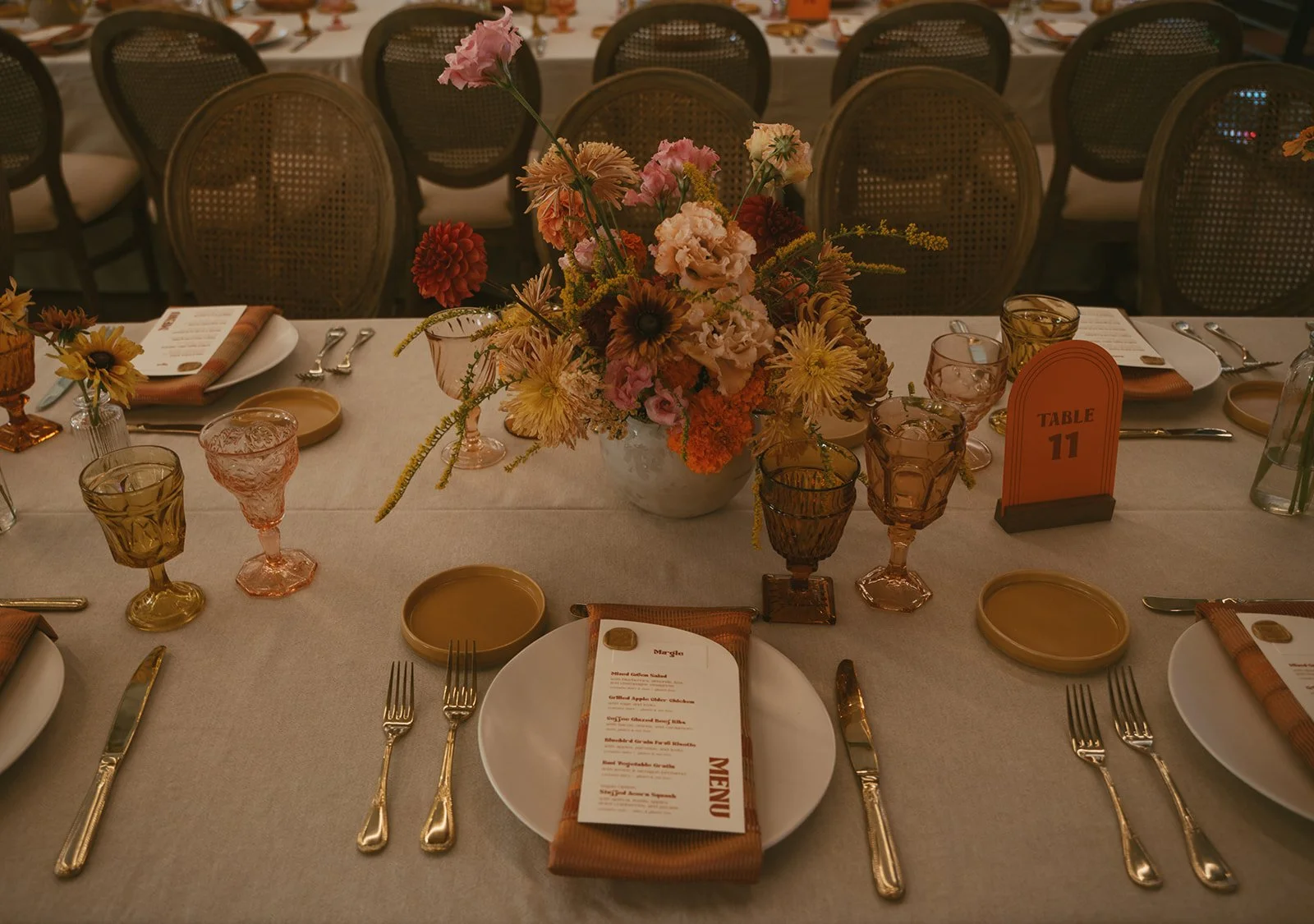 Fall Wedding Reception - Lush Guest Table Floral Centerpiece.jpg