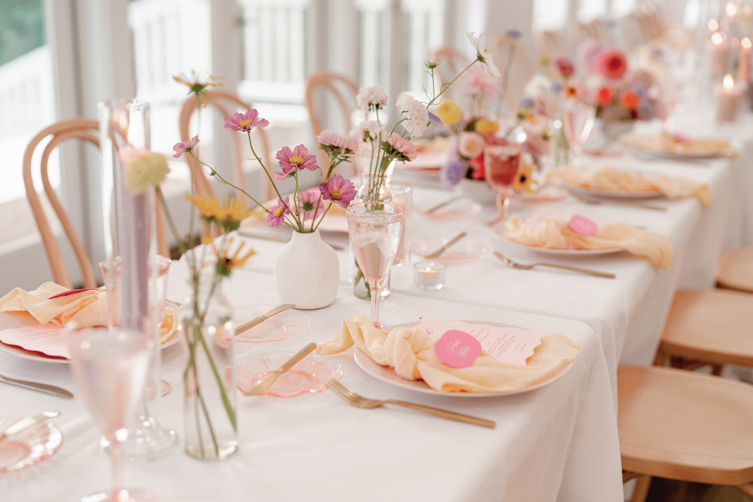Wedding Reception Table Bud Vases with Pastel Dahlias.jpeg