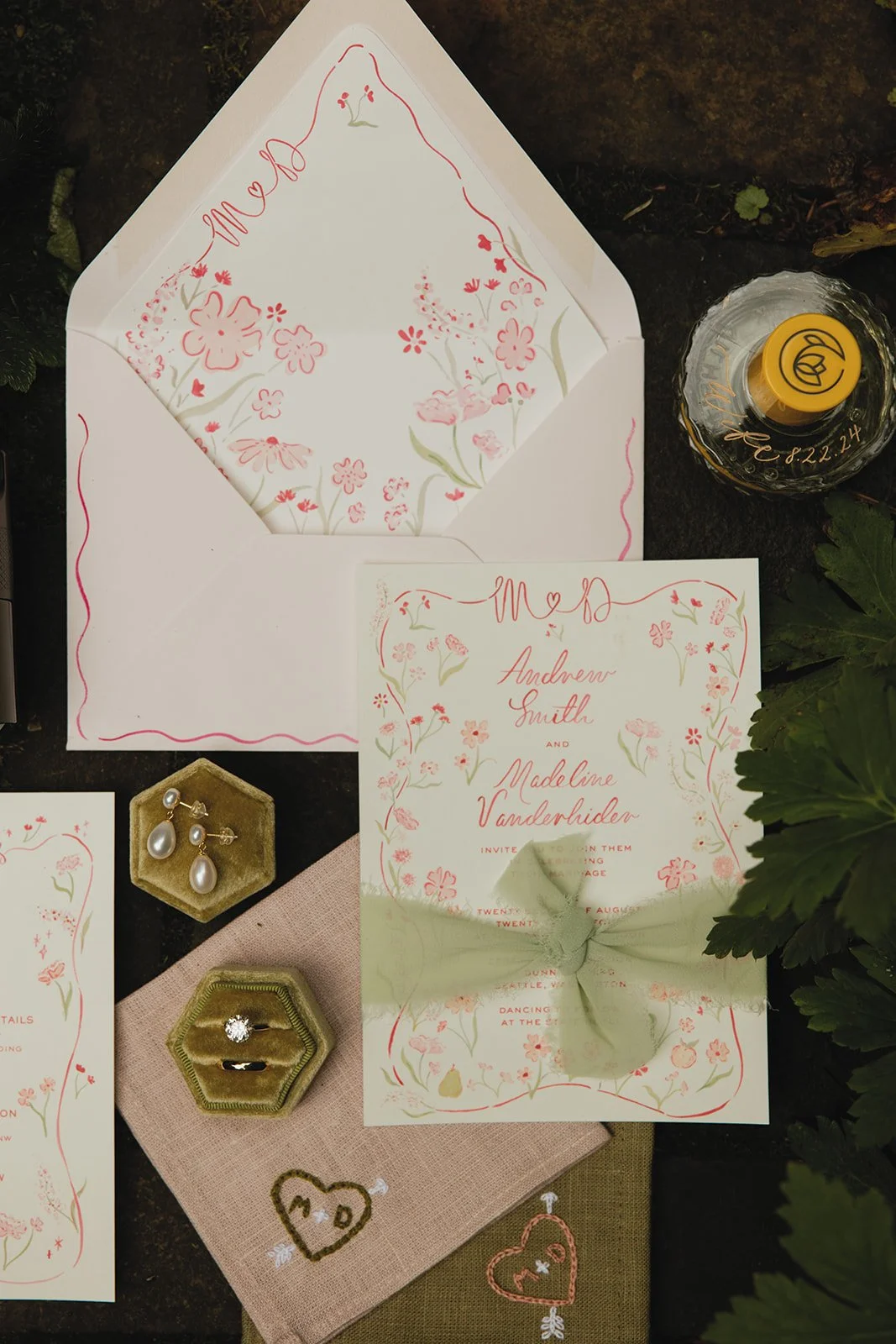 Luxury Wedding Invitations and Floral Flat Lay Details.jpg