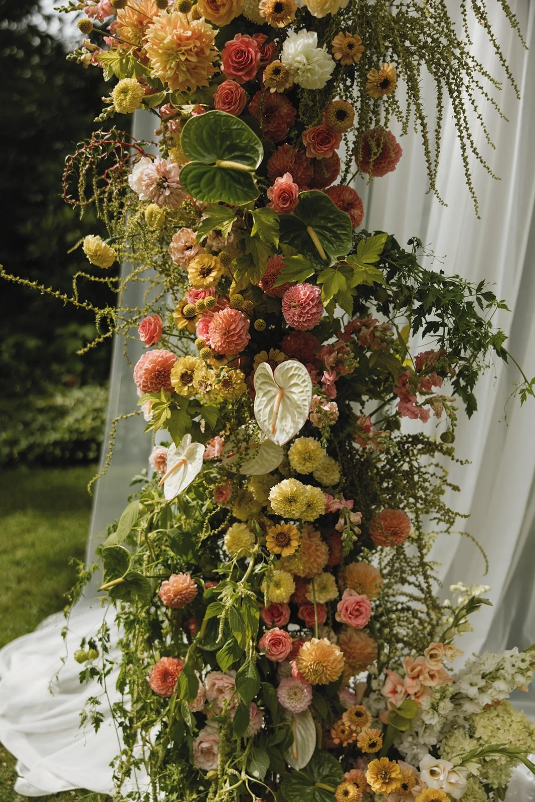 Chartreuse, Pink, and White Modern Garden Party Floral Arch.jpg