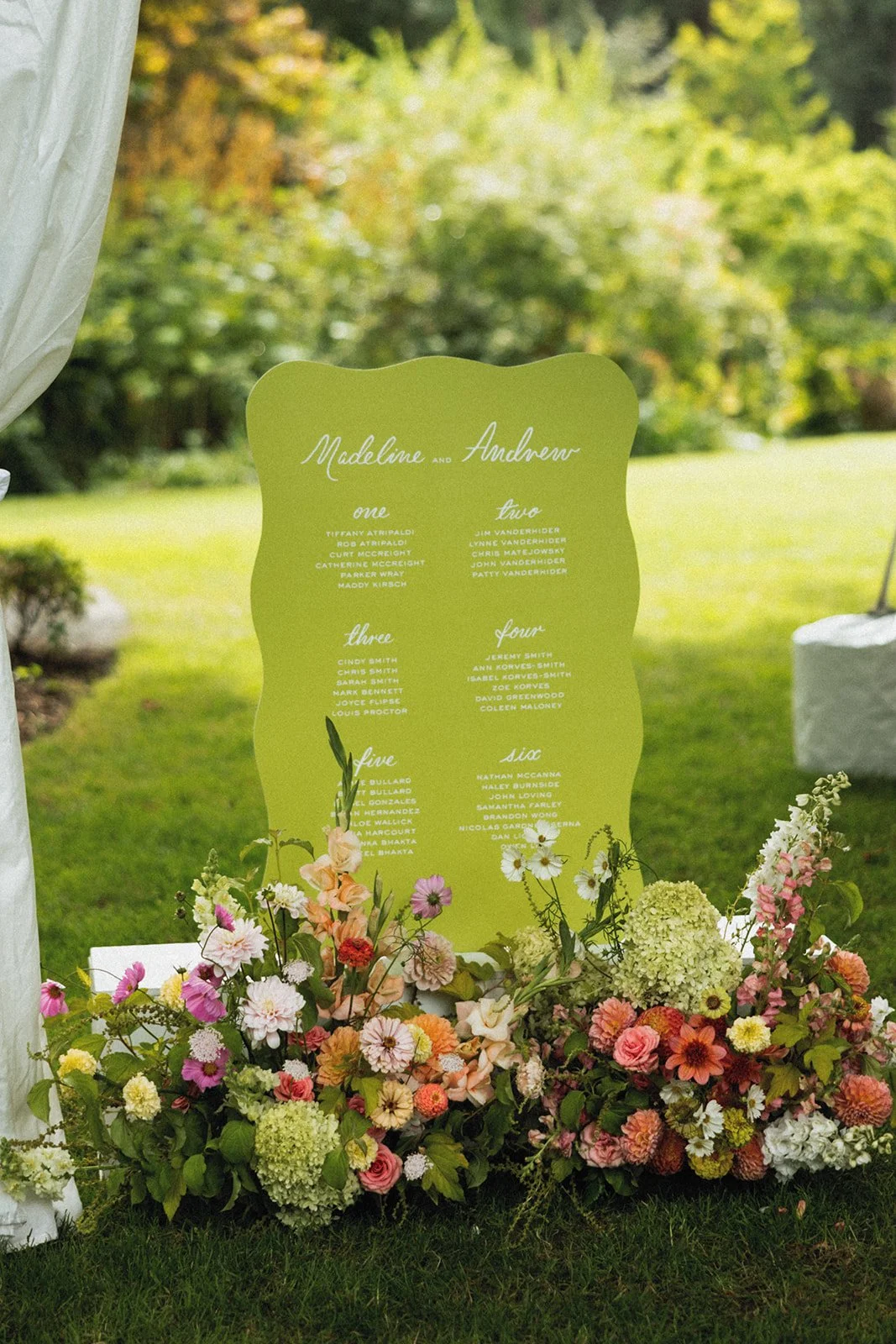 Chartreuse Welcome Sign - Featuring Whimsical Grounded Floral Arrangement.jpg