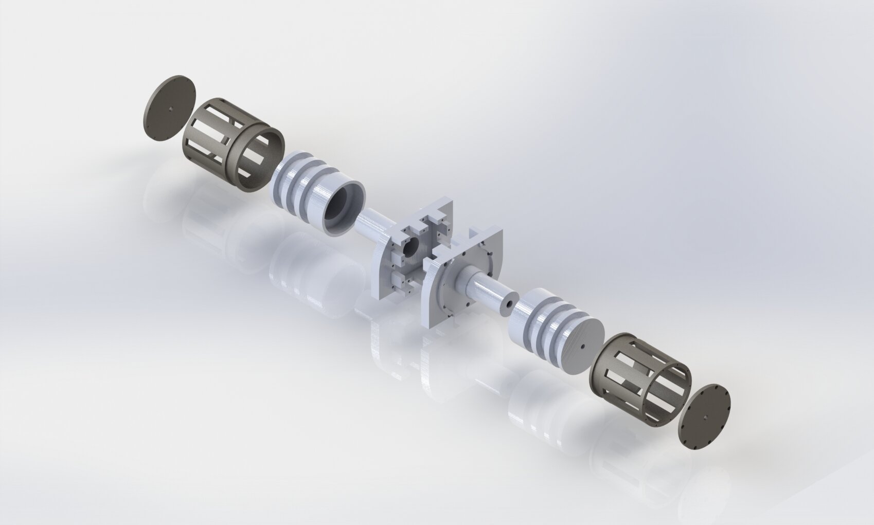 Fully exploded CAD. The bot was expected to achieve top speeds of 1400 rpm and employs a technique called “melty brain control” where translational drift and rotation are controlled while steering the robot in a given direction all on the same drive