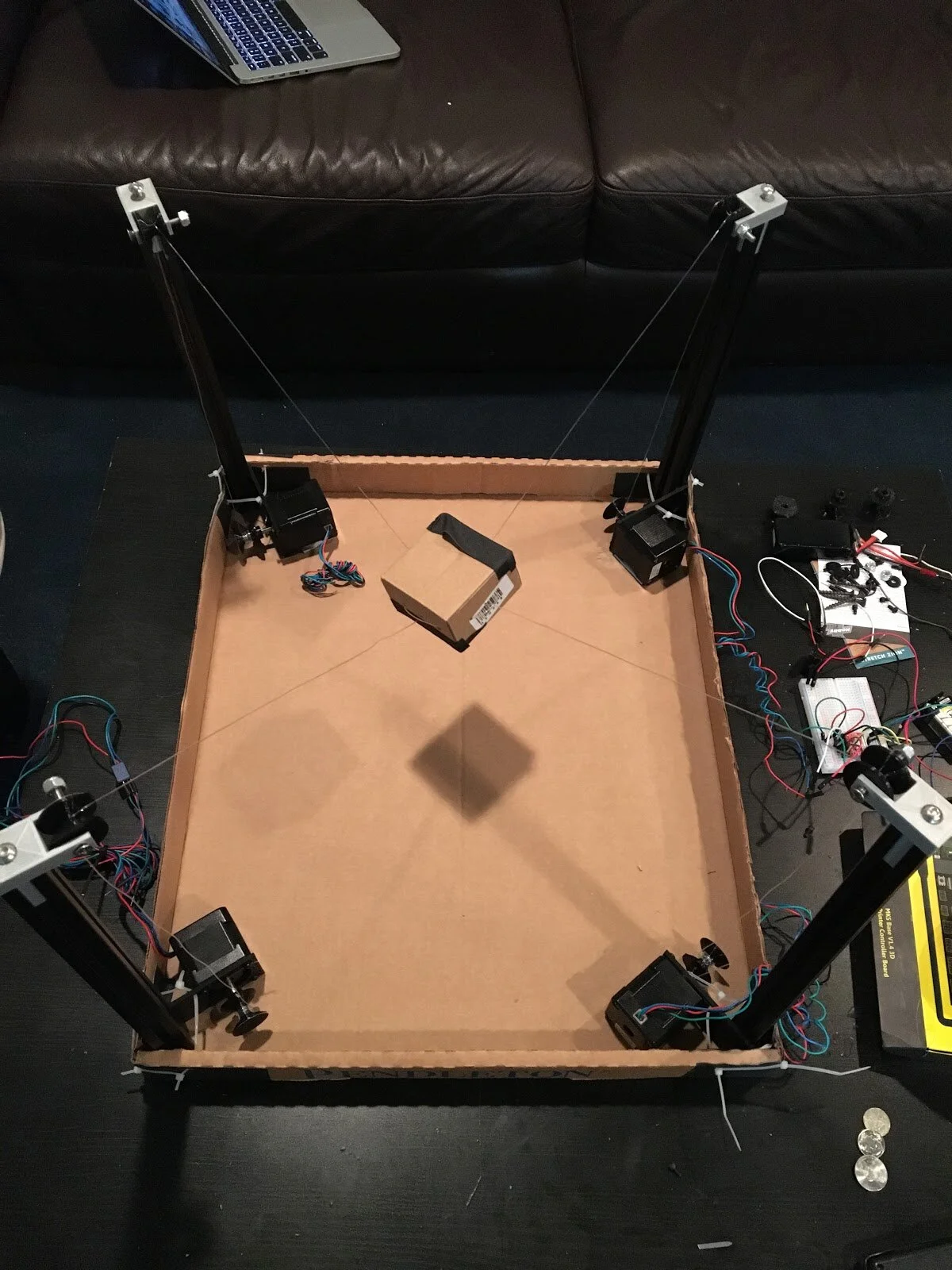  The second model was a miniature of the final intended version. It was very useful to be able to test our Arduino code and have a proof of concept to know that the final design would work as planned. 