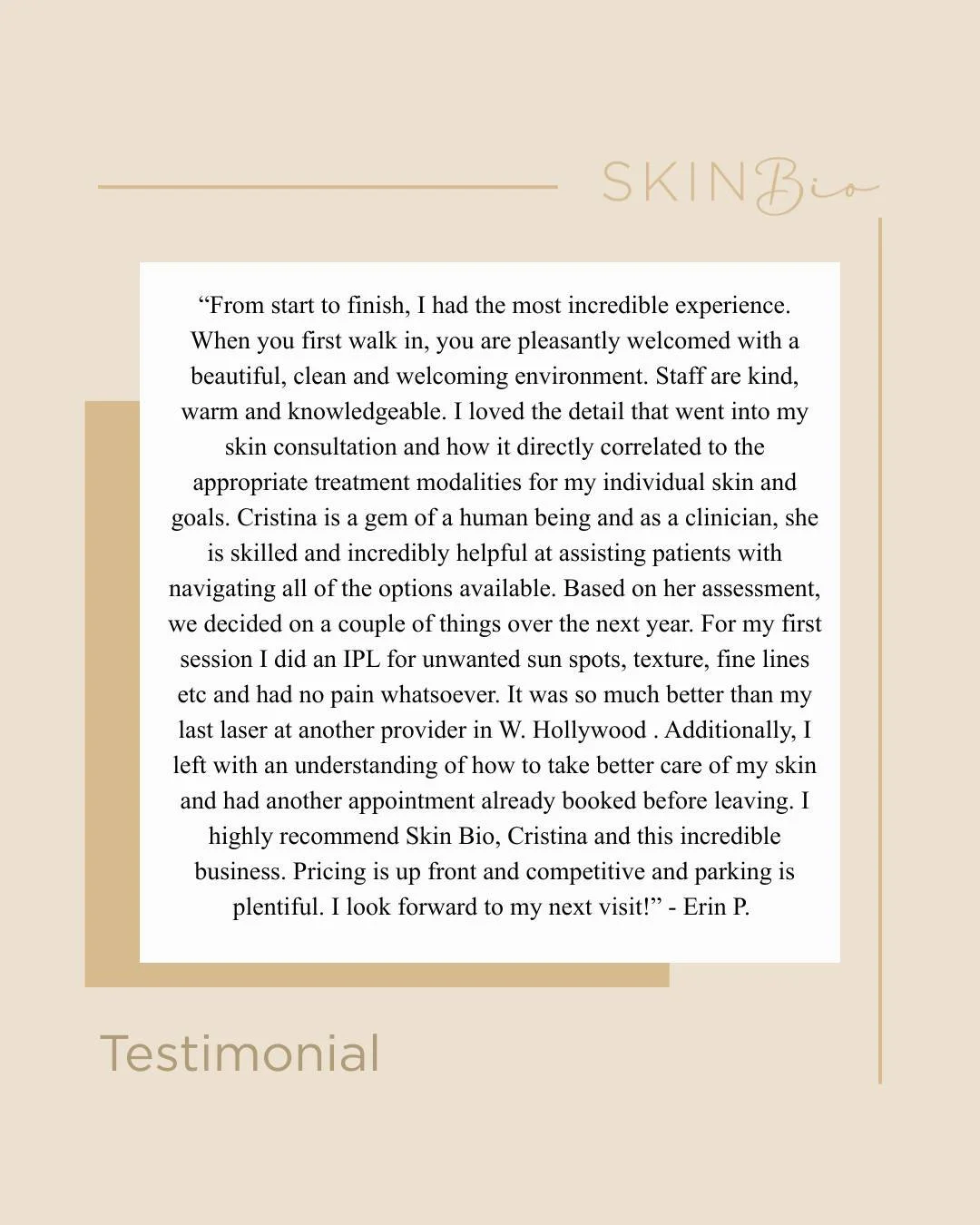Reviews like this make us so happy. Come and see why everybody is raving about SkinBio for yourself. 
📲 Call/Text 818.222.9797 to book your next appointment
#SkinBio #NaturalBeauty #WellnessFromWithin #MedSpa #Calabasas