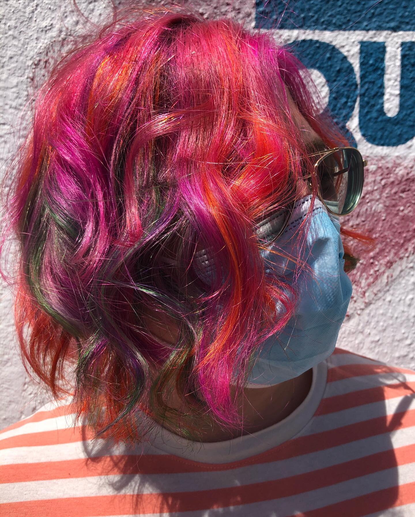 Tie Dye hair by @hairbysus 
Styled with @cultandking Set Spray and Jelly 
#hairbysus #tumbleweedhairparlour #prismhair #undercut #eurekastylist #humboldtcounty
