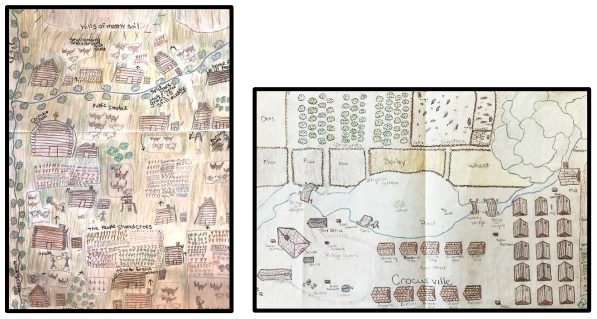  Colored Pencil Plats of Frontier Communities 