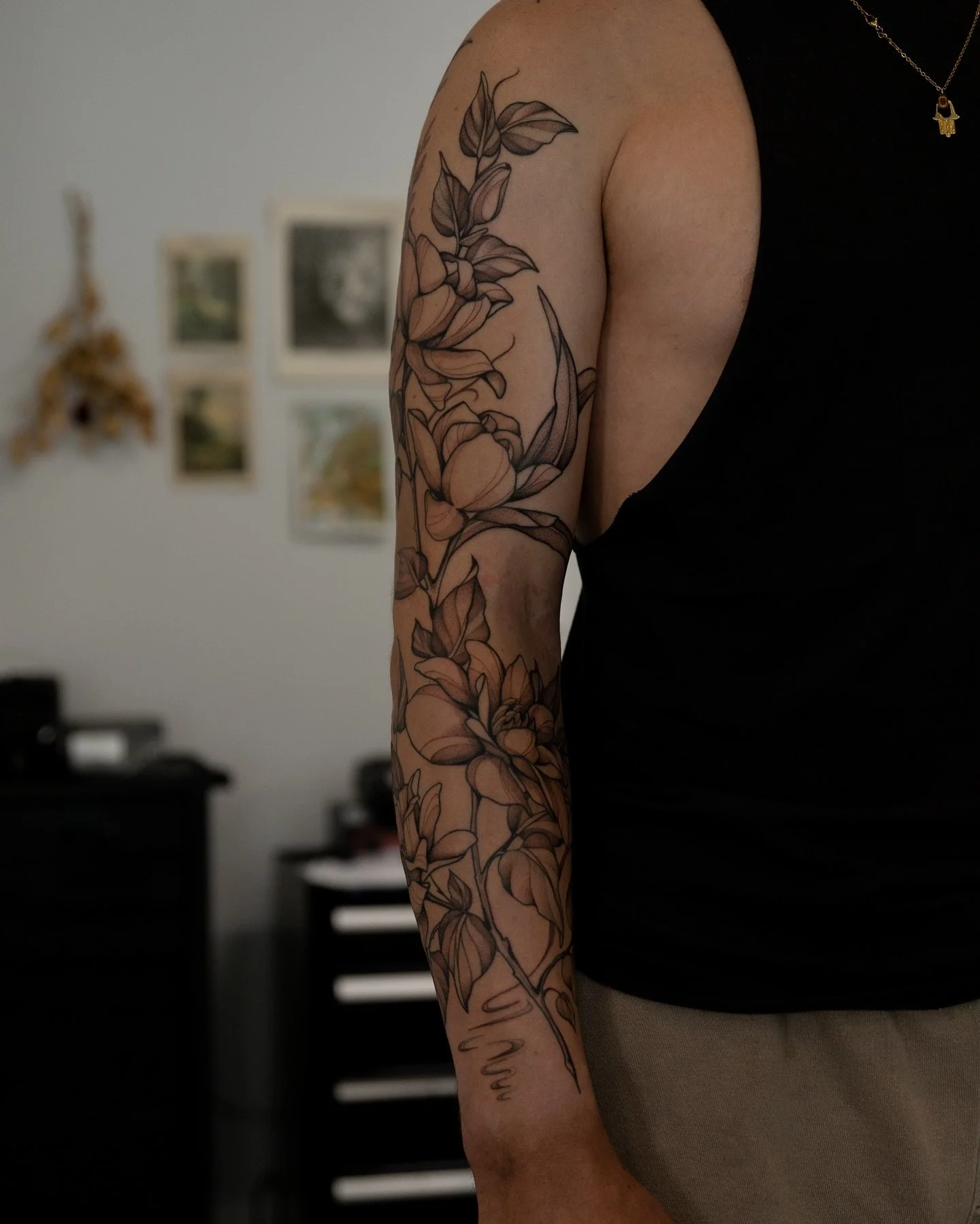 Freehand botanical sleeve for Cameron! 🍂