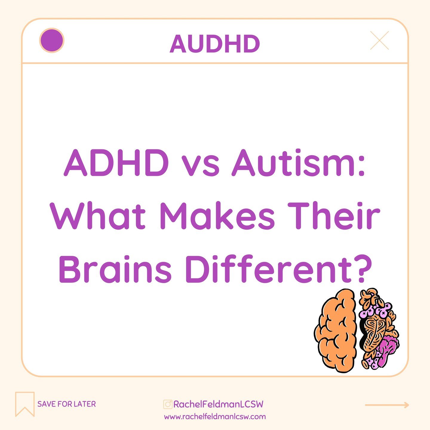 🧠 ADHD vs Autism: What Makes Their Brains Different?

1️⃣ Same Traits, Different Wiring
ADHD and autism might look similar on the outside&mdash;but inside the brain, they follow very different patterns.

2️⃣ ADHD Brains = Global Differences
People w
