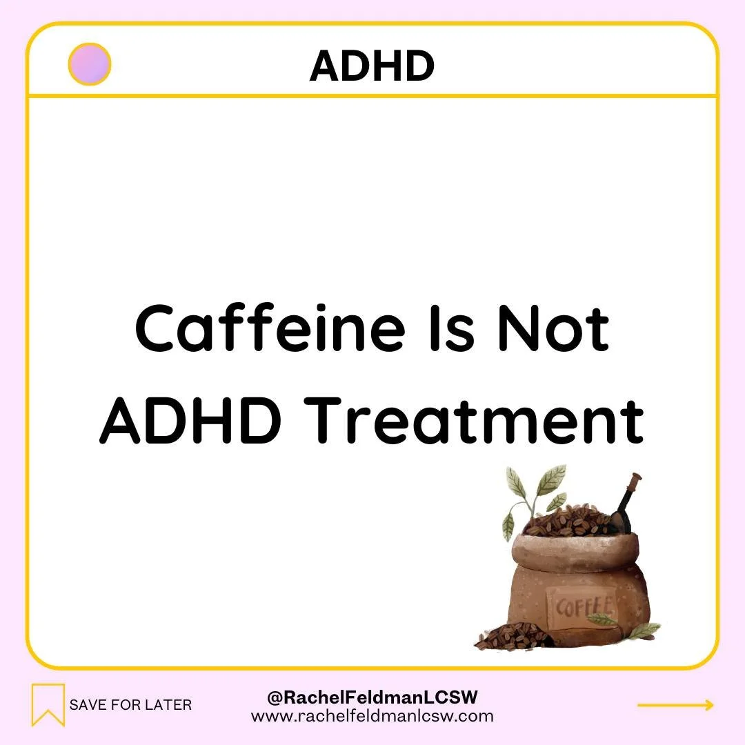 ☕ Caffeine Is Not ADHD Treatment

1️⃣ Why People Try It
Coffee, tea, and energy drinks boost alertness, so some people with ADHD hope caffeine can act like medication.

2️⃣ Why It Falls Short
ADHD meds give steady, reliable support. Caffeine is unpre
