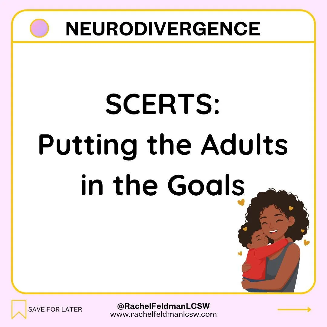 🧠 SCERTS: the framework that puts the adult in the goal.

Most therapy goals are written about the child. SCERTS changes that.

SCERTS stands for Social Communication, Emotional Regulation, and Transactional Support. It organizes goals across three 