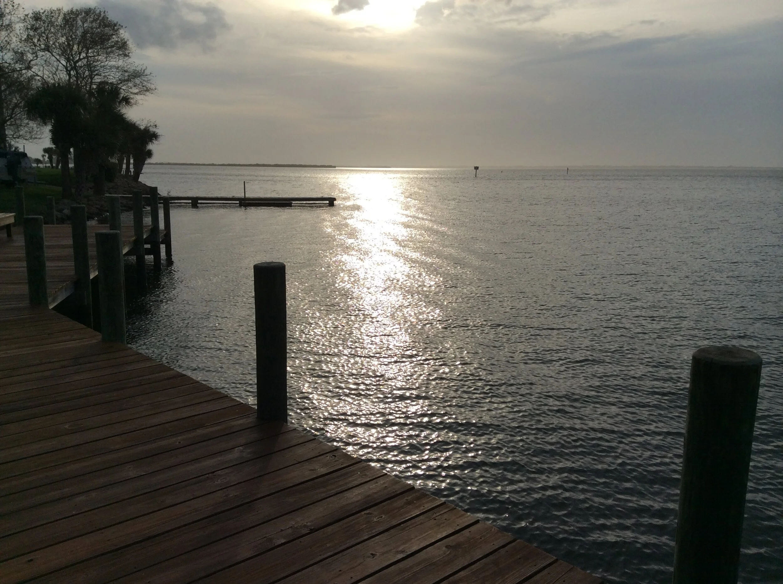 Light on water Cocoa Beach dock.JPG