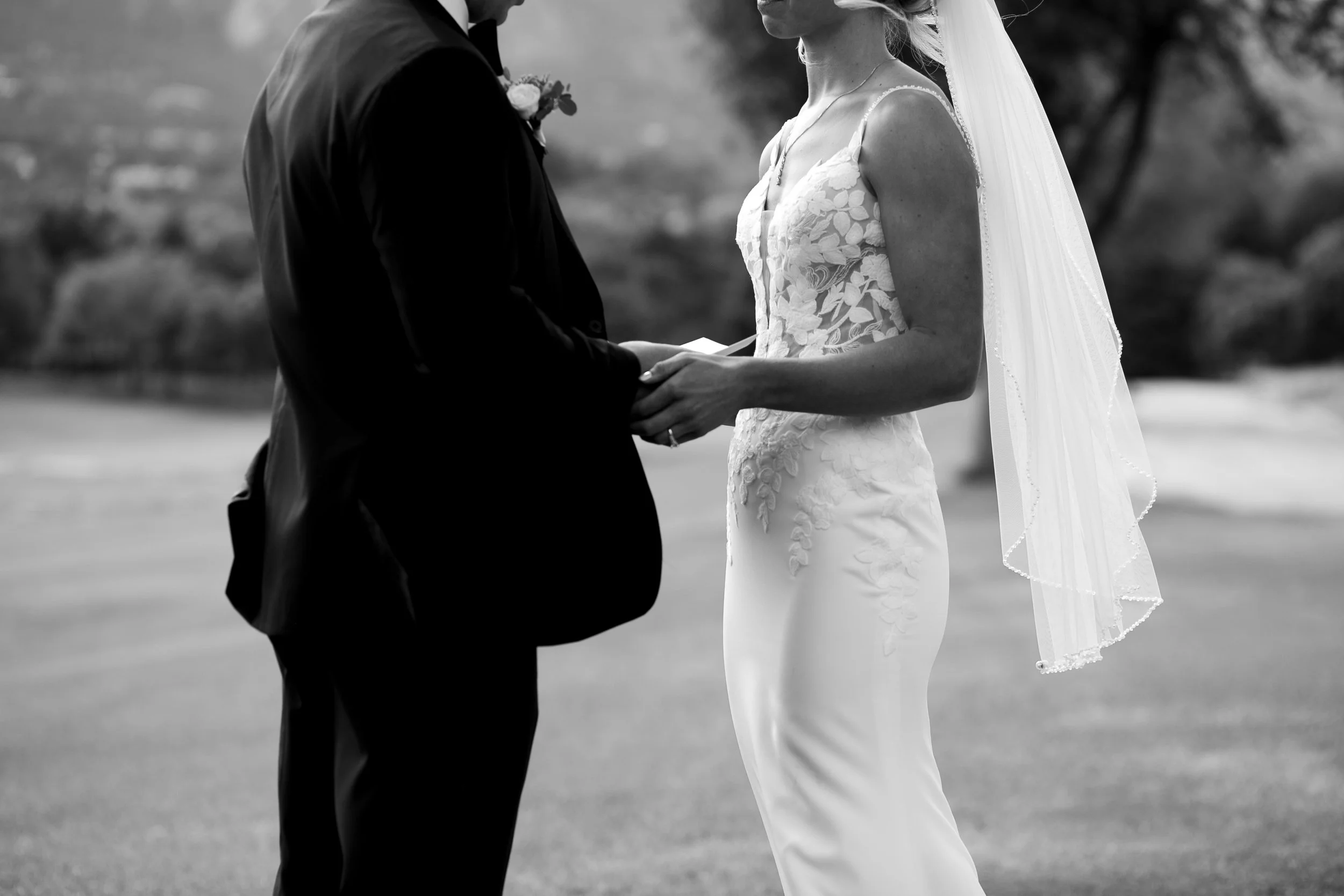 bride and groom exchanging vows