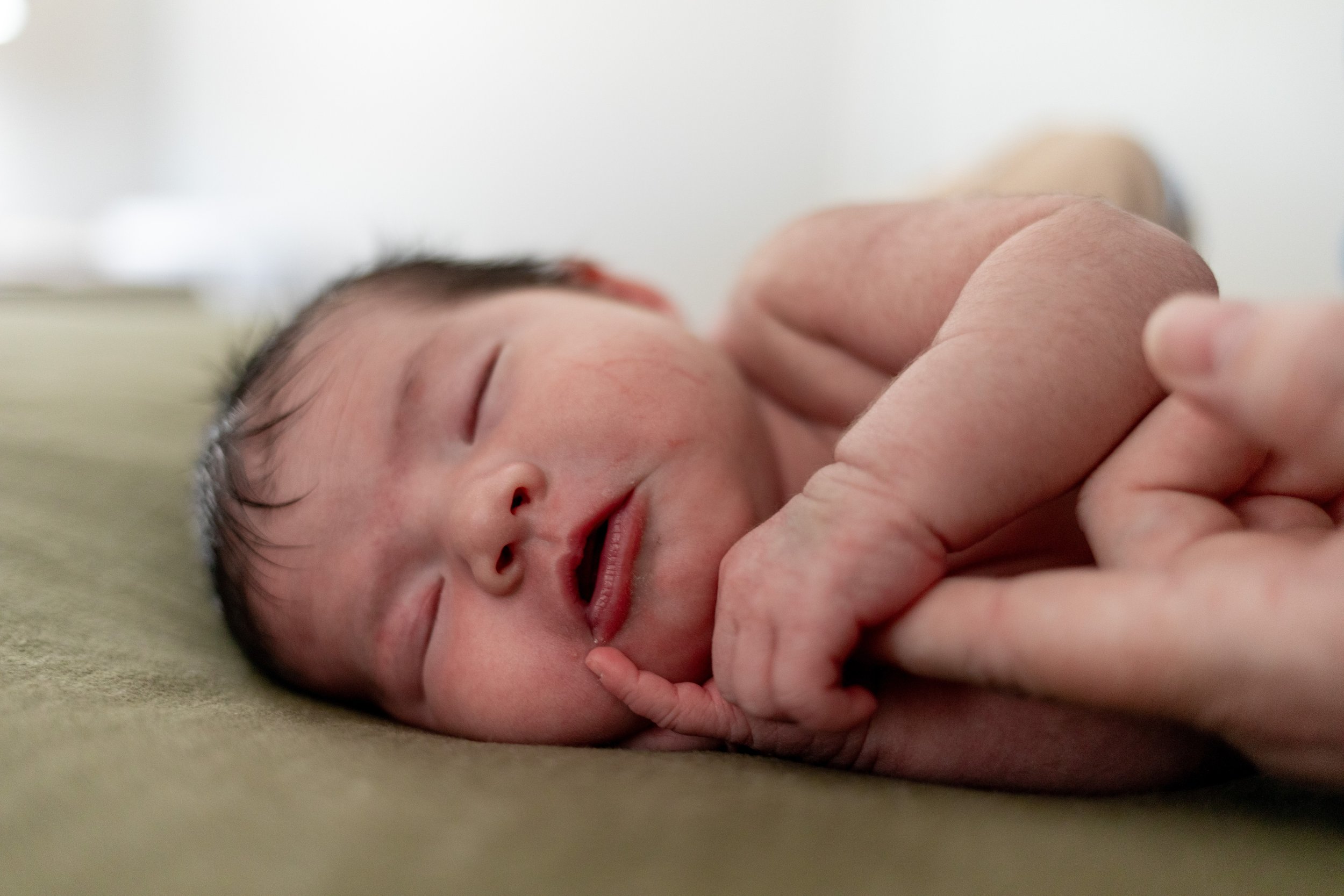 close up of a sleeping baby