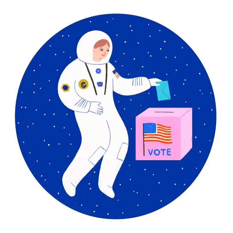 Fun fact! ✨American astronauts on the International Space Station can vote using an absentee ballot. Their location is &ldquo;Low Earth Orbit&rdquo;✨✨✨✨🌏

🔜 There are only 2 weeks to go until  Election Day in the US! 🇺🇸 Early voting is currently 