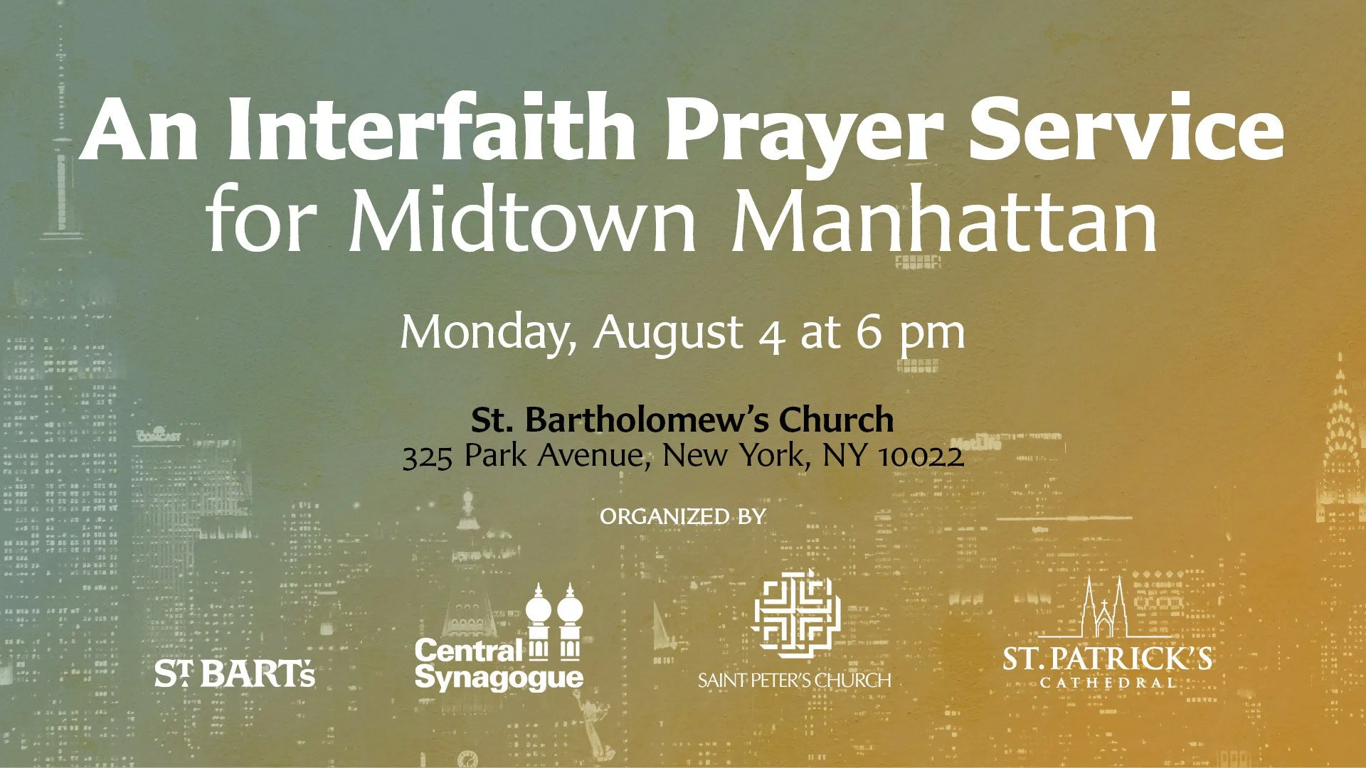 Interfaith Prayer Service for Midtown Manhattan
