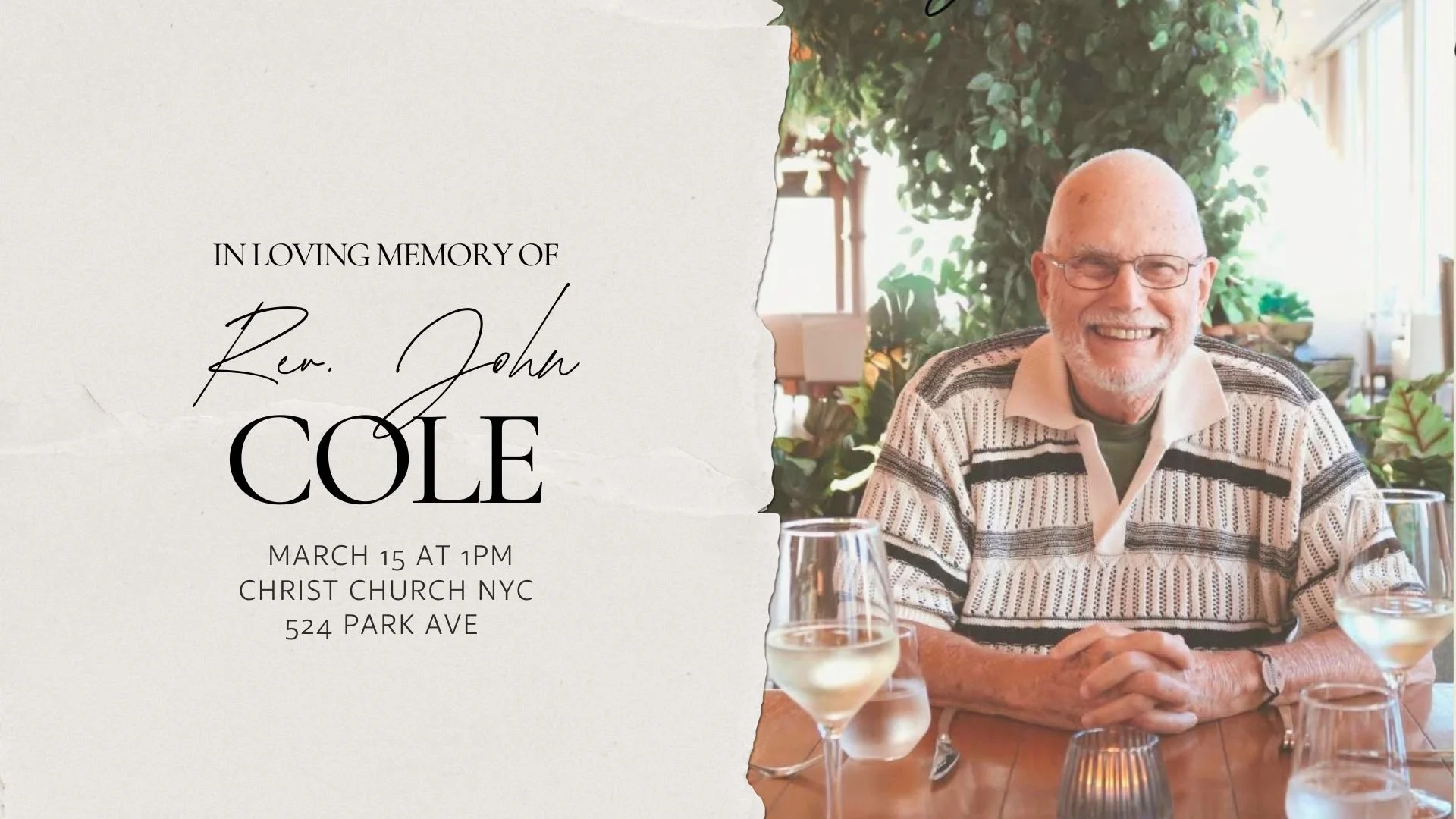 Rev. John Cole Memorial Service
