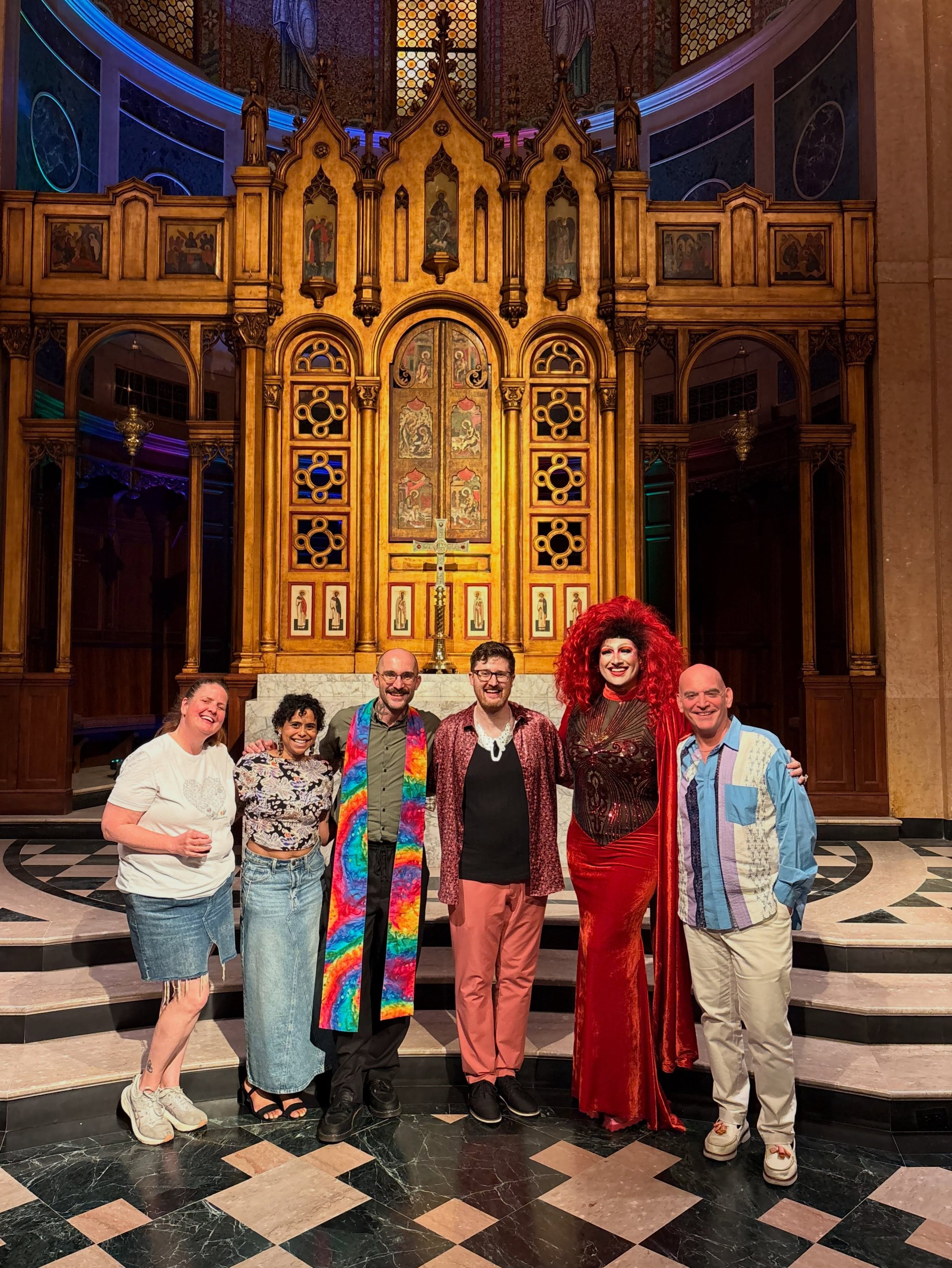 Some scenes from our ILLUMINATE Pride Service last month: a sweet, sacred evening of storytelling, song, and reflection. Oh, and drag preaching in the sanctuary. Find the stream from the service on our YouTube or webpage at the link in our bio! 💒🌈?