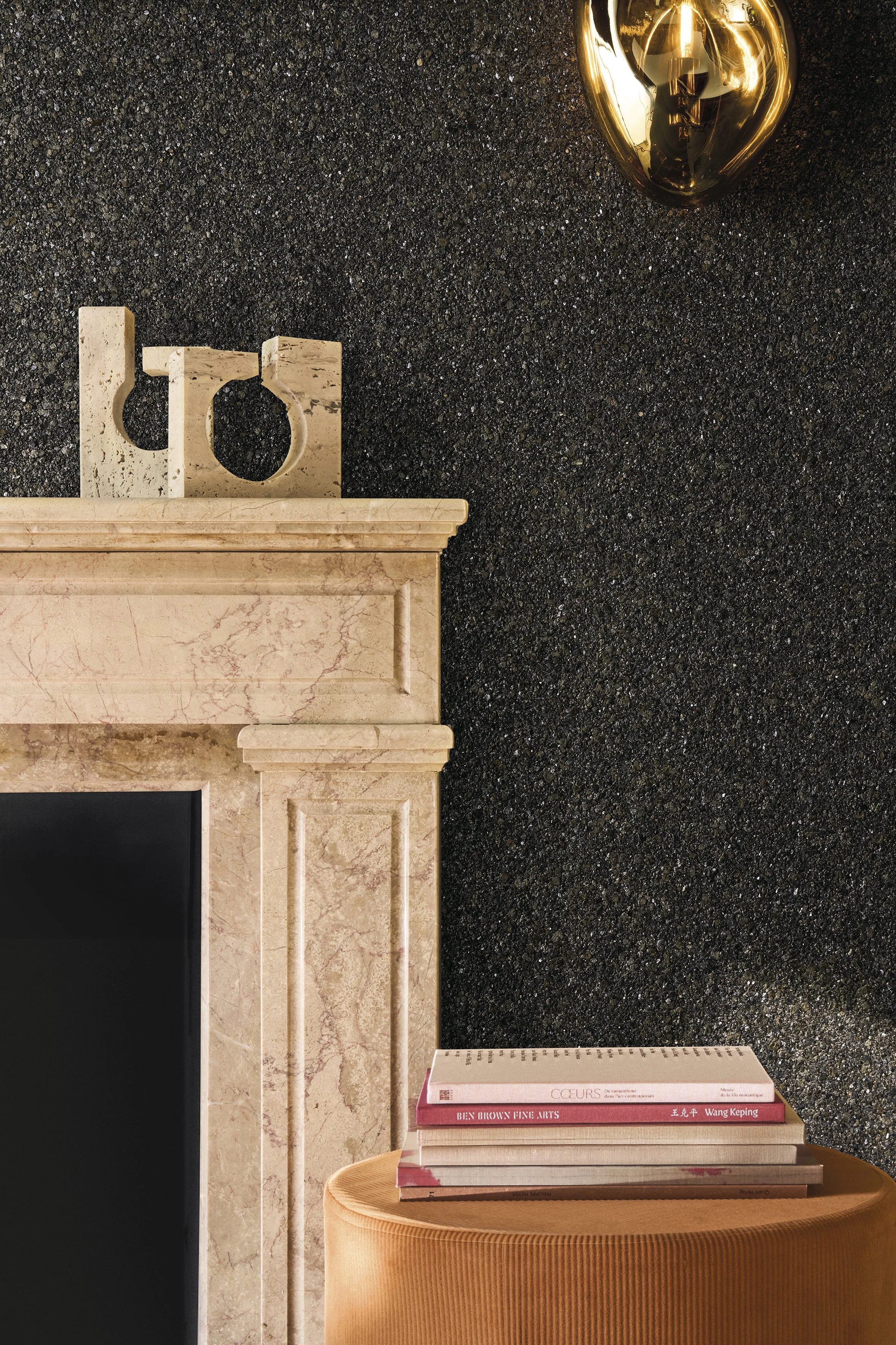 Omexco Whisper Azimut WHS701 wallcovering featuring richly textured mica with a subtle natural shimmer.