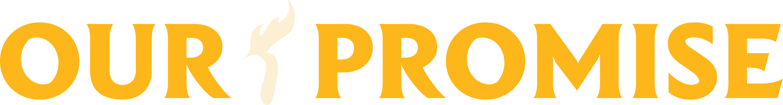 Text of 'Our Promise' with a stylized flame incorporated into the letter 'R' in a gold and black color scheme.