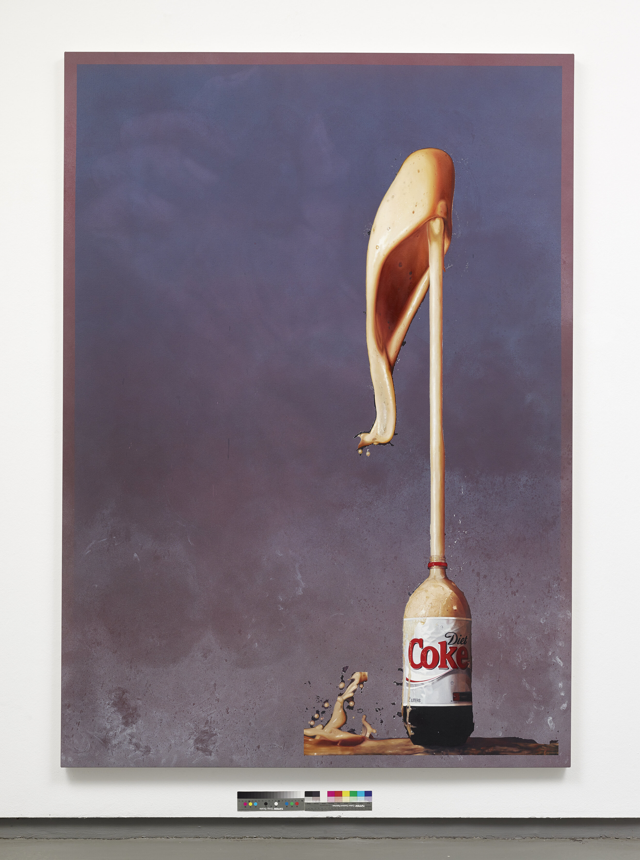   Untitled Painting with Trompe l’Oeil Coke bottle,  2015. Acrylic and oil on canvas. 84 x 60 inches 