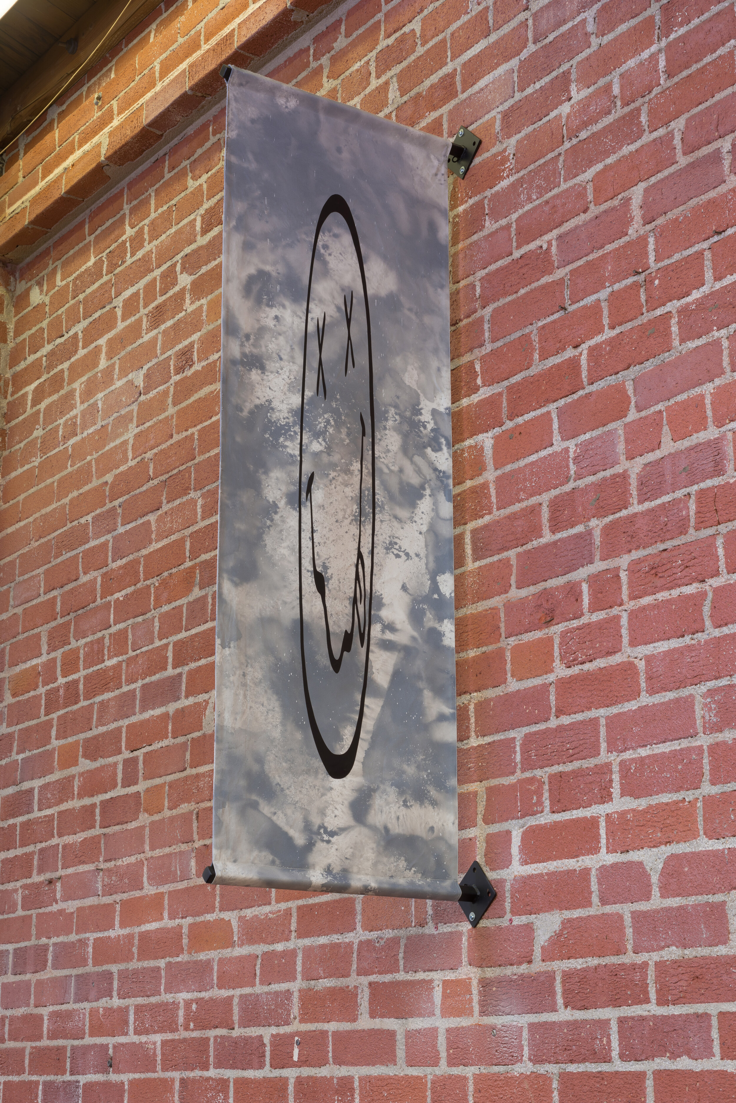   FPO Banner (Designed by Struggle Inc.),  2014. Acrylic on canvas with steel. 72 x 24 inches 