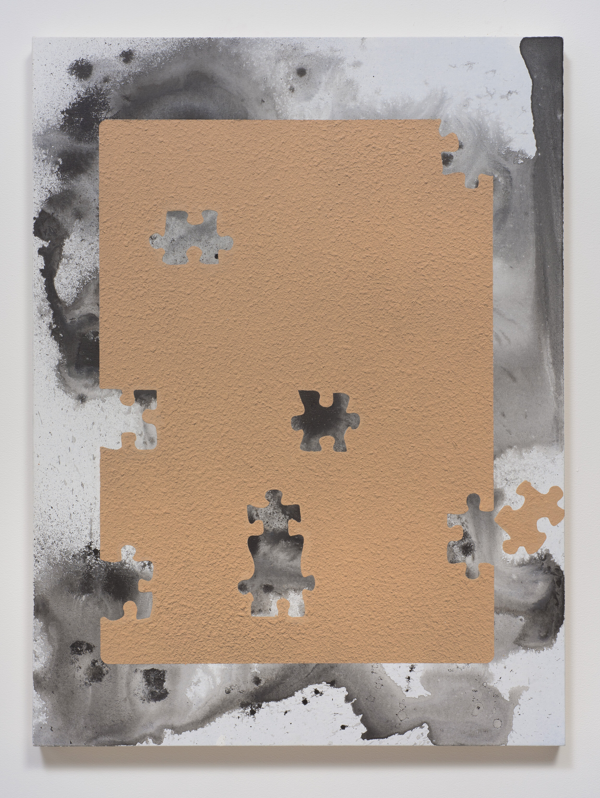   Untitled Painting with Puzzle Motif II,  2014. Acrylic on canvas. 40 x 30 inches 