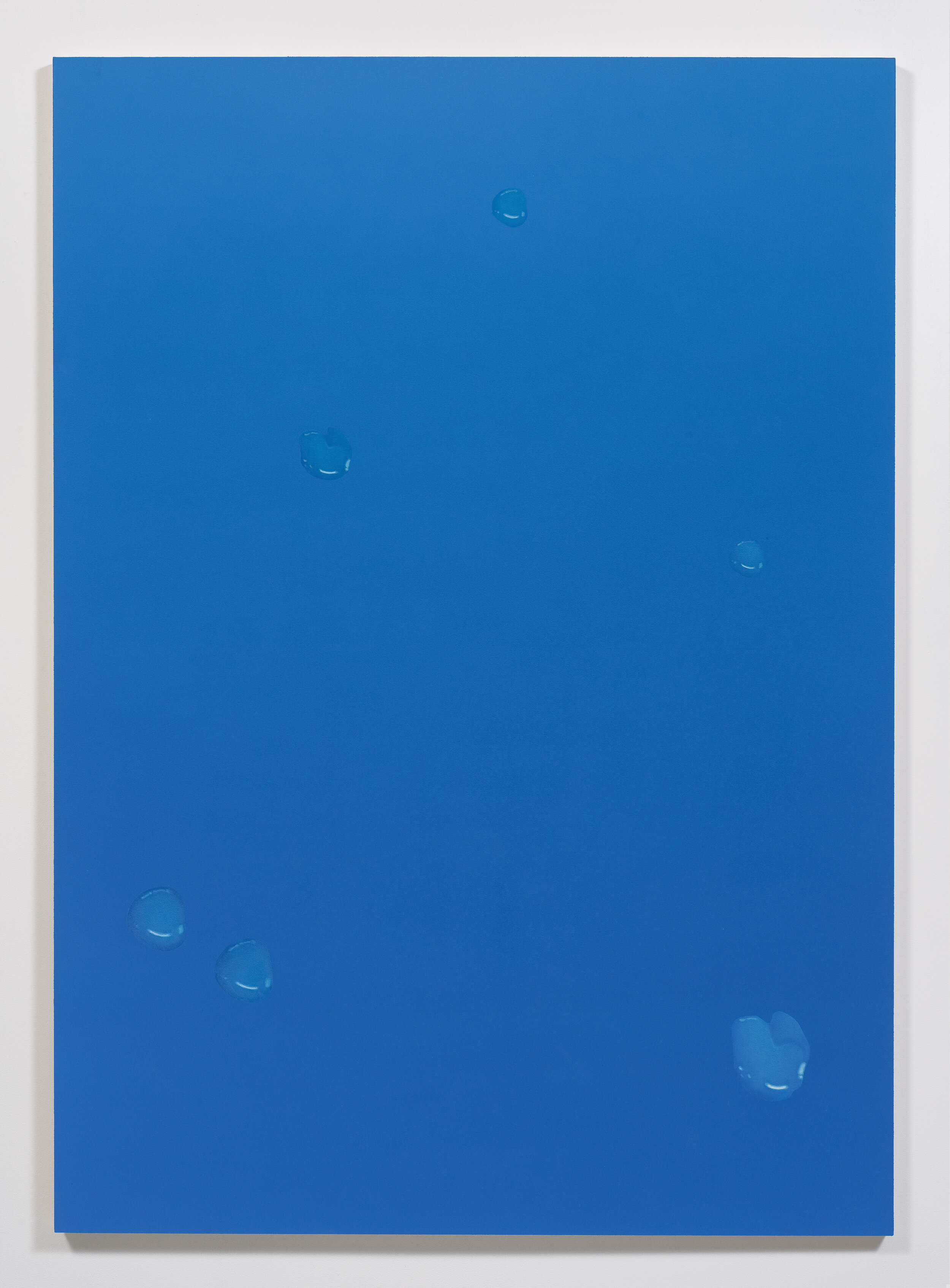   Untitled Painting in Cerulean over Ultramarine with Trompe l'Oeil,  2014. Acrylic on canvas. 82 x 60 inches 