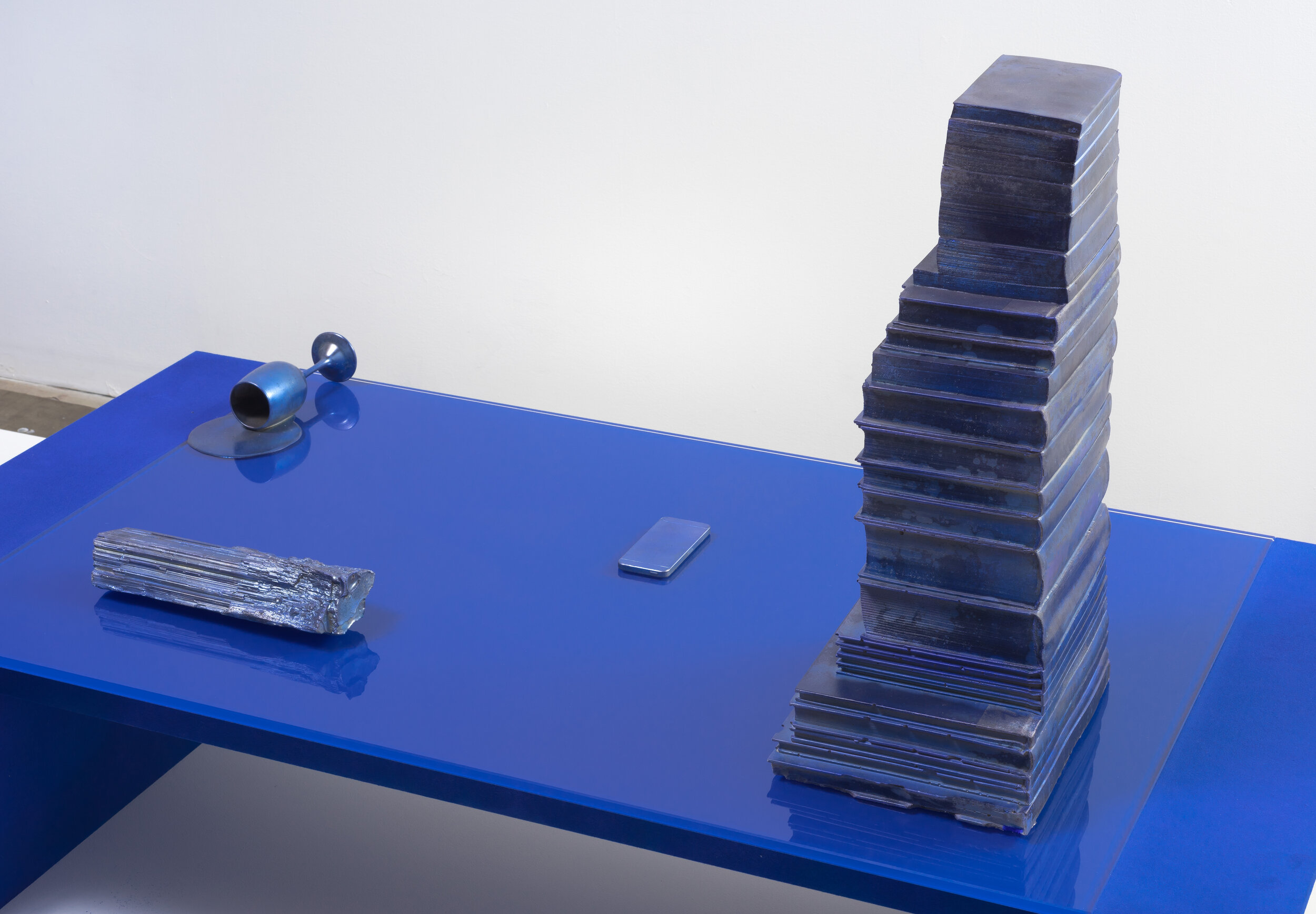   Coffee Table in Ultramarine with Objects,  2014.  (Detail) 