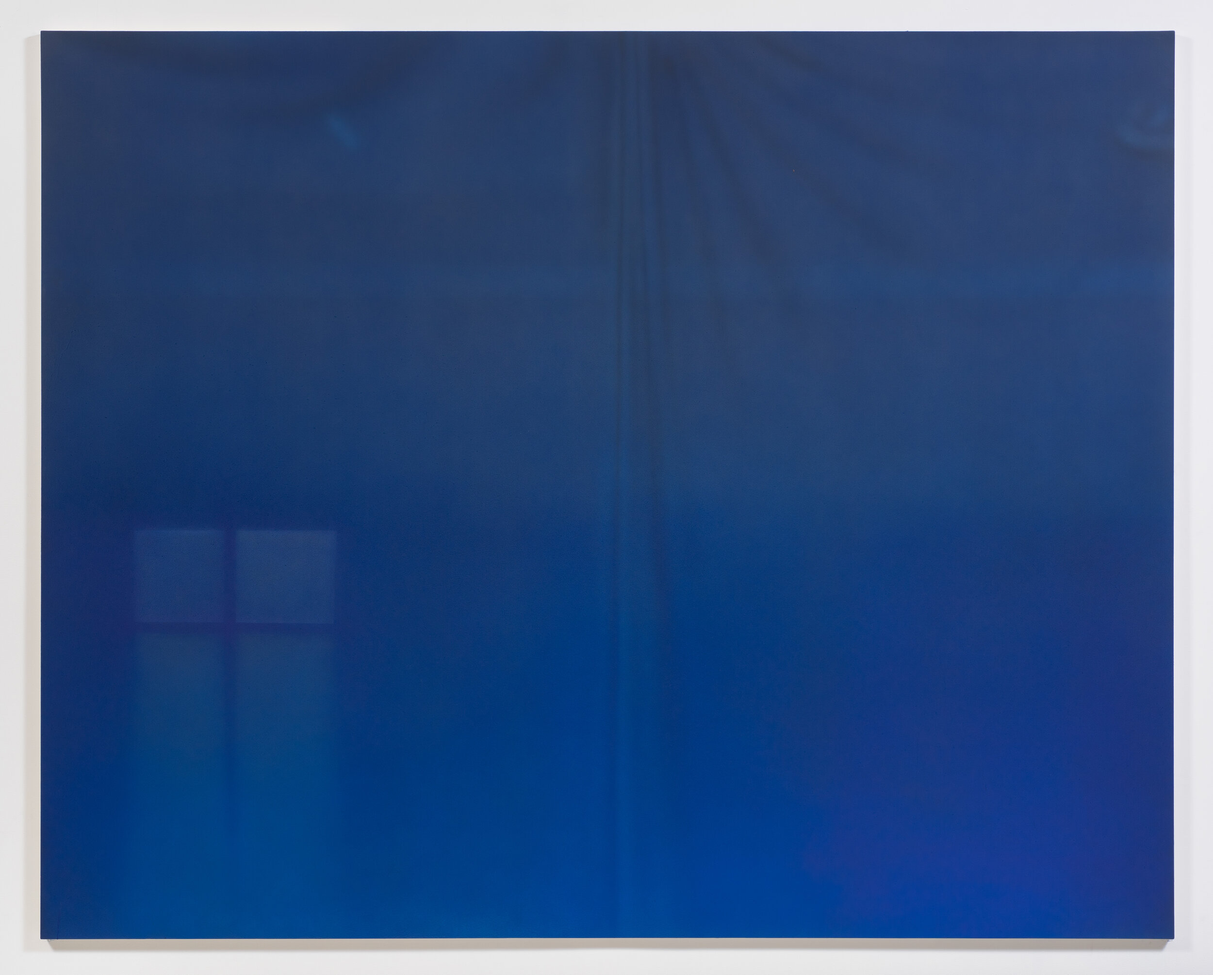   Untitled Painting in Dark Blue over Cerulean , 2014. Acrylic on canvas. 96 x 120 inches 