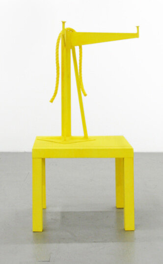   The Charismatic Object,  2011. Steel, MDF, vinyl rope, felt flocking. 43 x 22 x 22 inches 