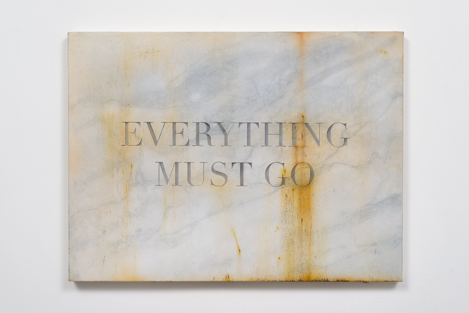   "Everything Must Go" Carrara Marble,  2017. Acrylic on canvas. 24 x 18 inches 