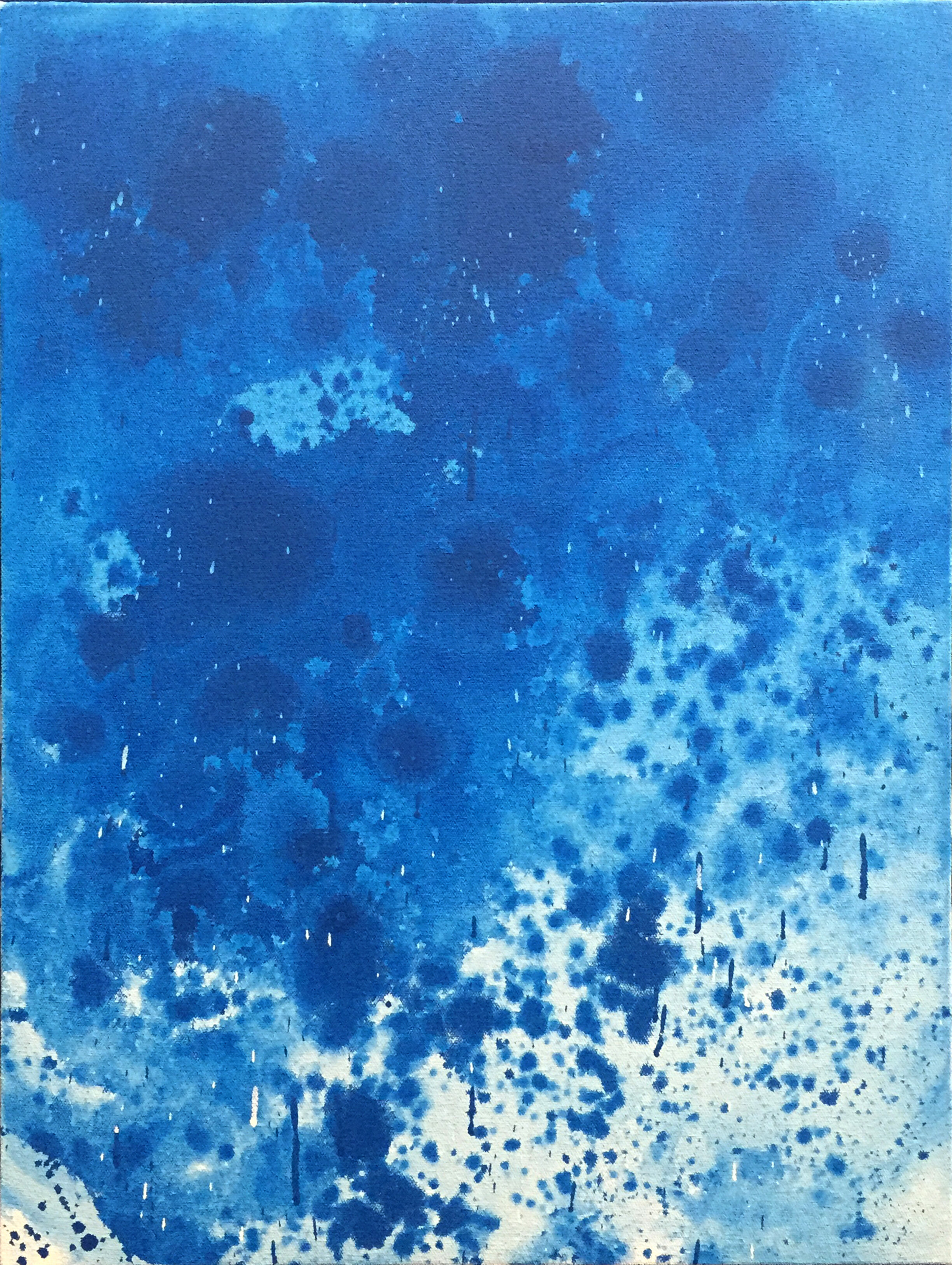   Untitled Painting in Cerulean, 2015.  Acrylic on canvas. 24 x 18 inches 