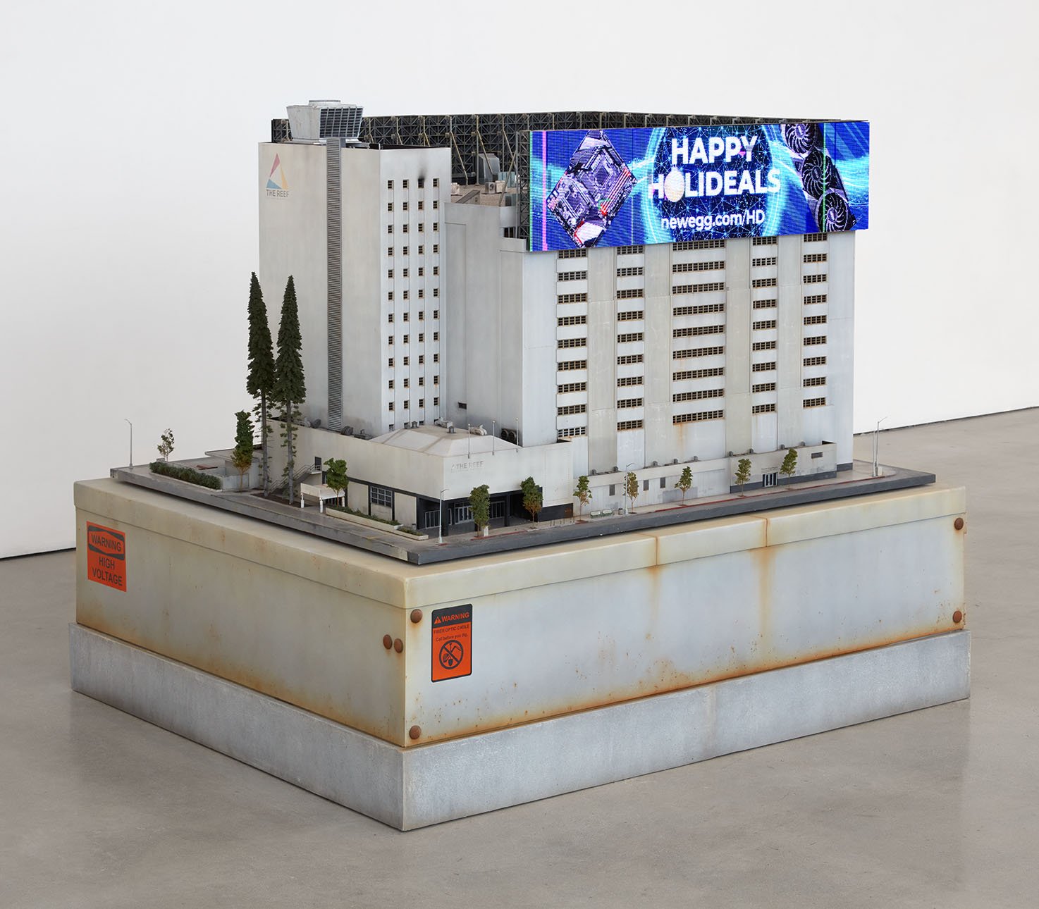   Halloween City , 2022. LED screens with acrylic paint on 3D printed PLA and MDF. 57 x 46 x 32 inches 
