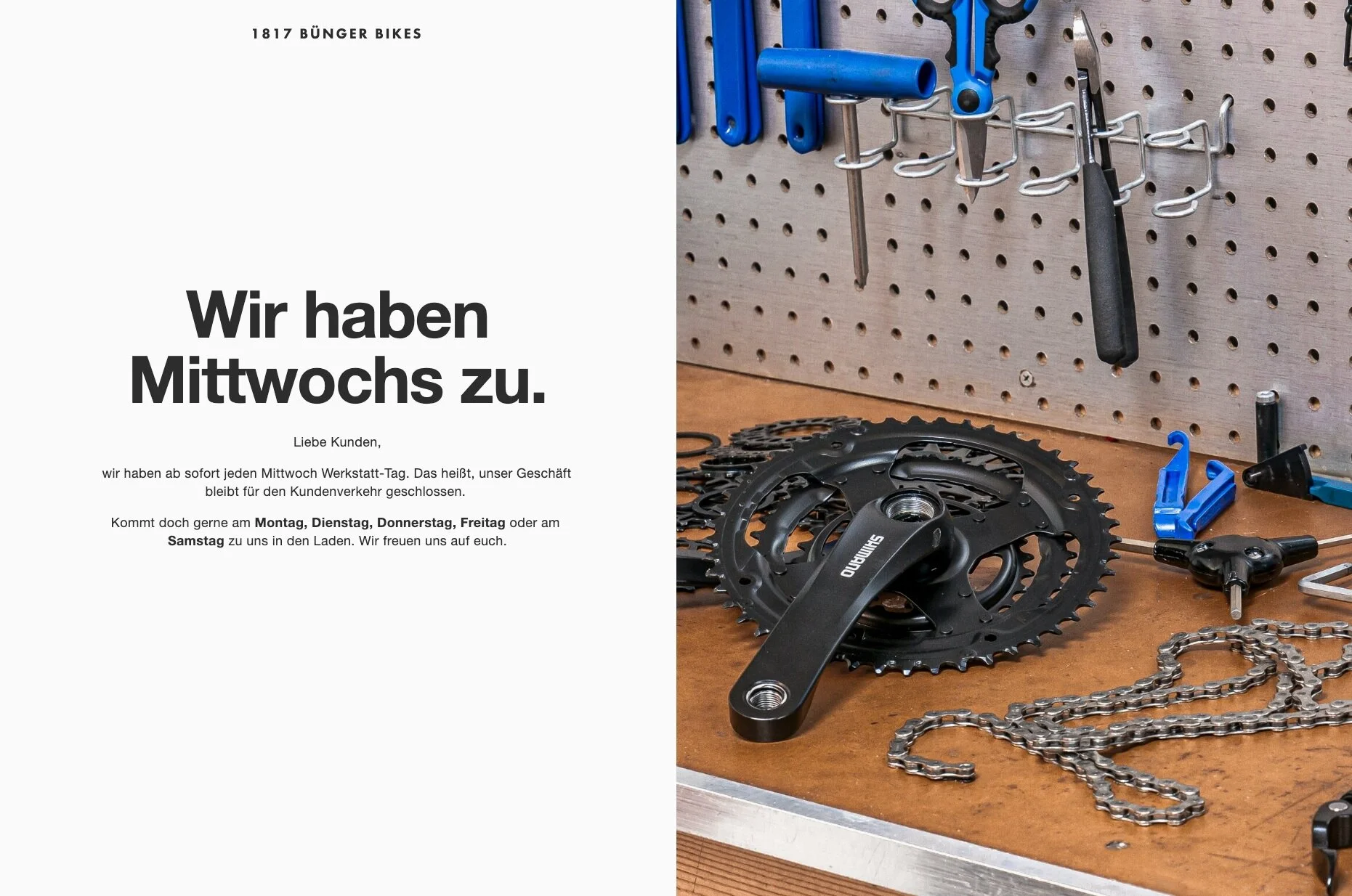 Wir haben Mittwochs zu