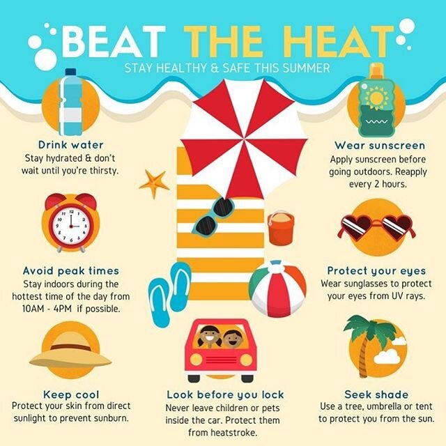 Beat the Heat 🔛🔛☀️☀️ Wearing sunscreen is one of the best ways to protect your skin while out in the sun! 👌#staysafe #sunnydays☀️ #protectyourskin☀️ #sunfactor