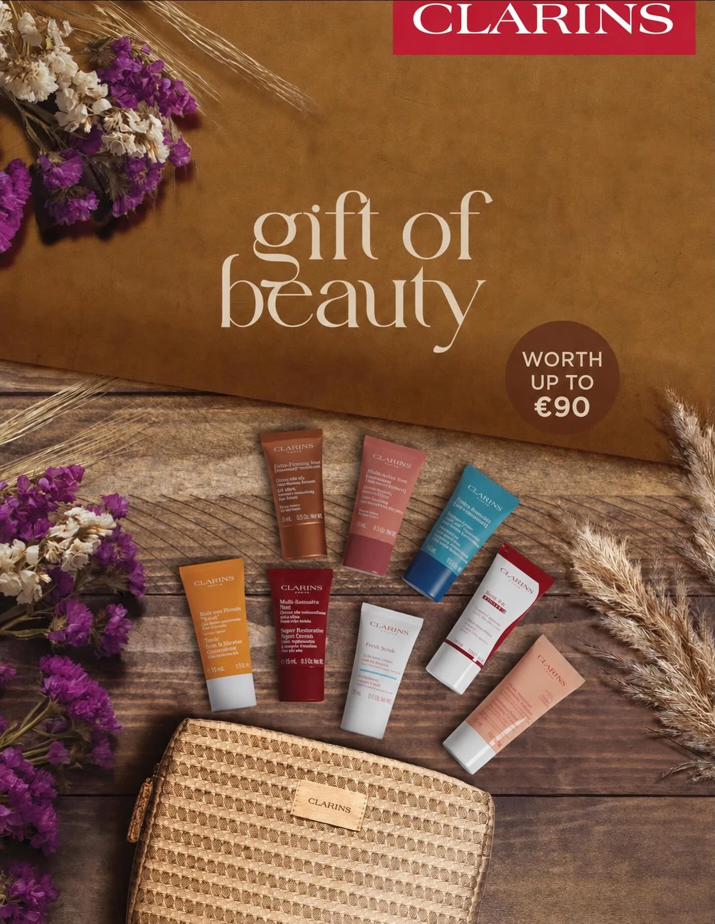 💫Clarins GIFT WITH PURCHASE is happening in store 💫 ✨Buy 2 Clarins products ( 1 To be Skincare) in - store &amp; receive: 📌- 4 Treat - Sized essentials of your Choice 🤩 📌- Plus a Gorgeous Cosmetic Bag 💓  Offer valid in store 15/05/26 - 07/06/26