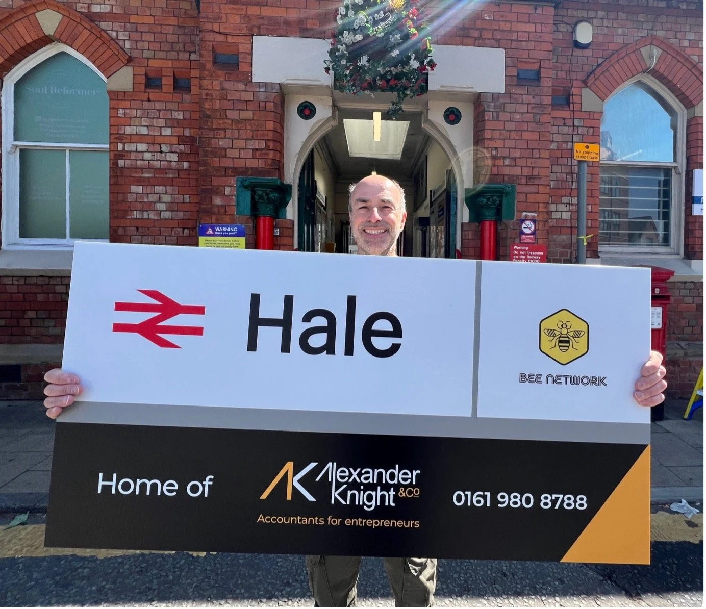 Murray Patt of Alexander Knight & Co outside Hale station