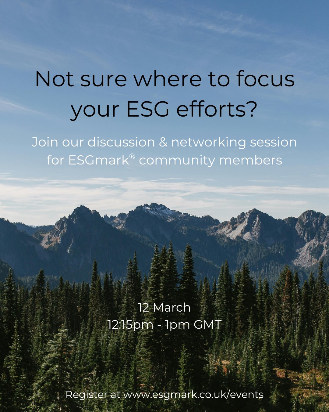 With so many potential ESG actions to consider, knowing where to start and what to focus on can feel overwhelming.⁠
⁠
On 12 March, we will be holding a relaxed discussion on how to move forward with the ESG actions that matter most for your business.