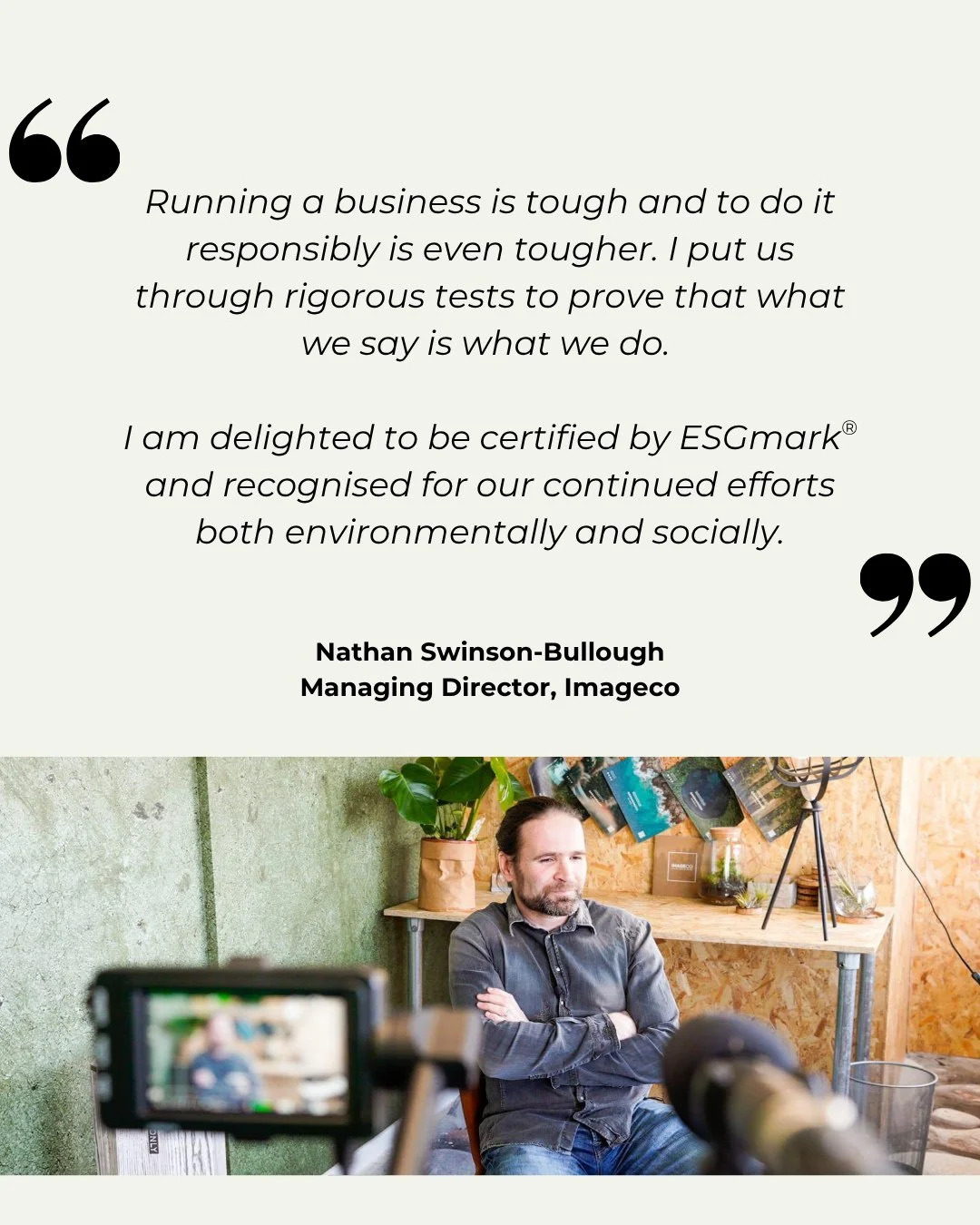 We're delighted to celebrate Imageco as it marks one year since achieving ESGmark&reg; Certification 👏⁠
⁠
Since then, Imageco has continued to progress it's approach to ESG through a focus on its people, wider social and environmental impact, and in