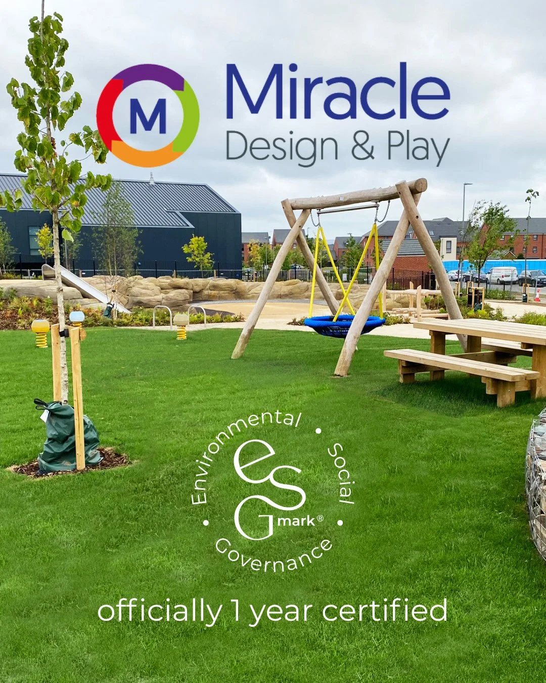 Miracle Design &amp; Play helps communities thrive through innovative and fun play environments.⁠
⁠
One year on from achieving ESGmark&reg; Certification, Miracle has continued to build on the values that guide its work and the positive impact it bri