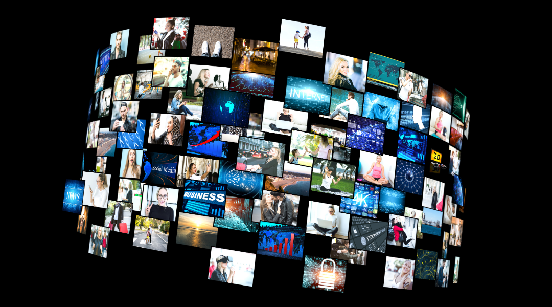 Collage of advertising images
