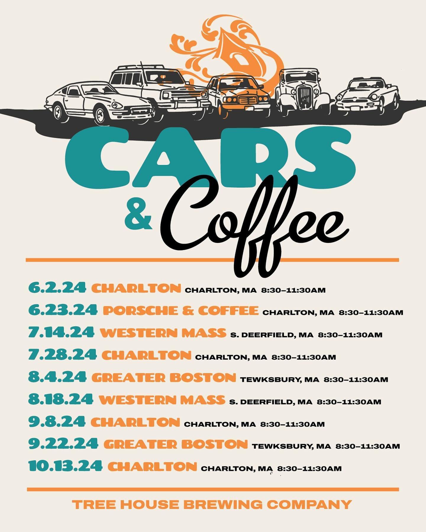 🚨🚨Schedule drop for 2024 Cars &amp; Coffee! 🚨🚨

Last year&rsquo;s Cars &amp; Coffee events at @treehousebrewco were an enormous hit, so we&rsquo;re back this year bigger and better than ever.

Help us spread the word by sharing with the car folks