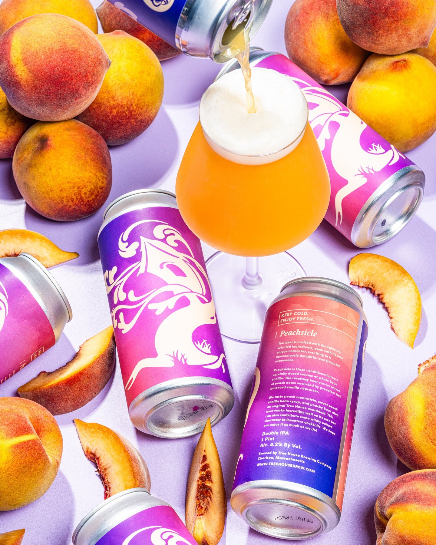 We are extreeeeemely excited about today's release calendar, and to kick things off, we've got a fresh run of Peachsicle. 

This delightful rendition of Haze features a judicious steeping of fresh whole-bean vanilla, complementing its classic stone f