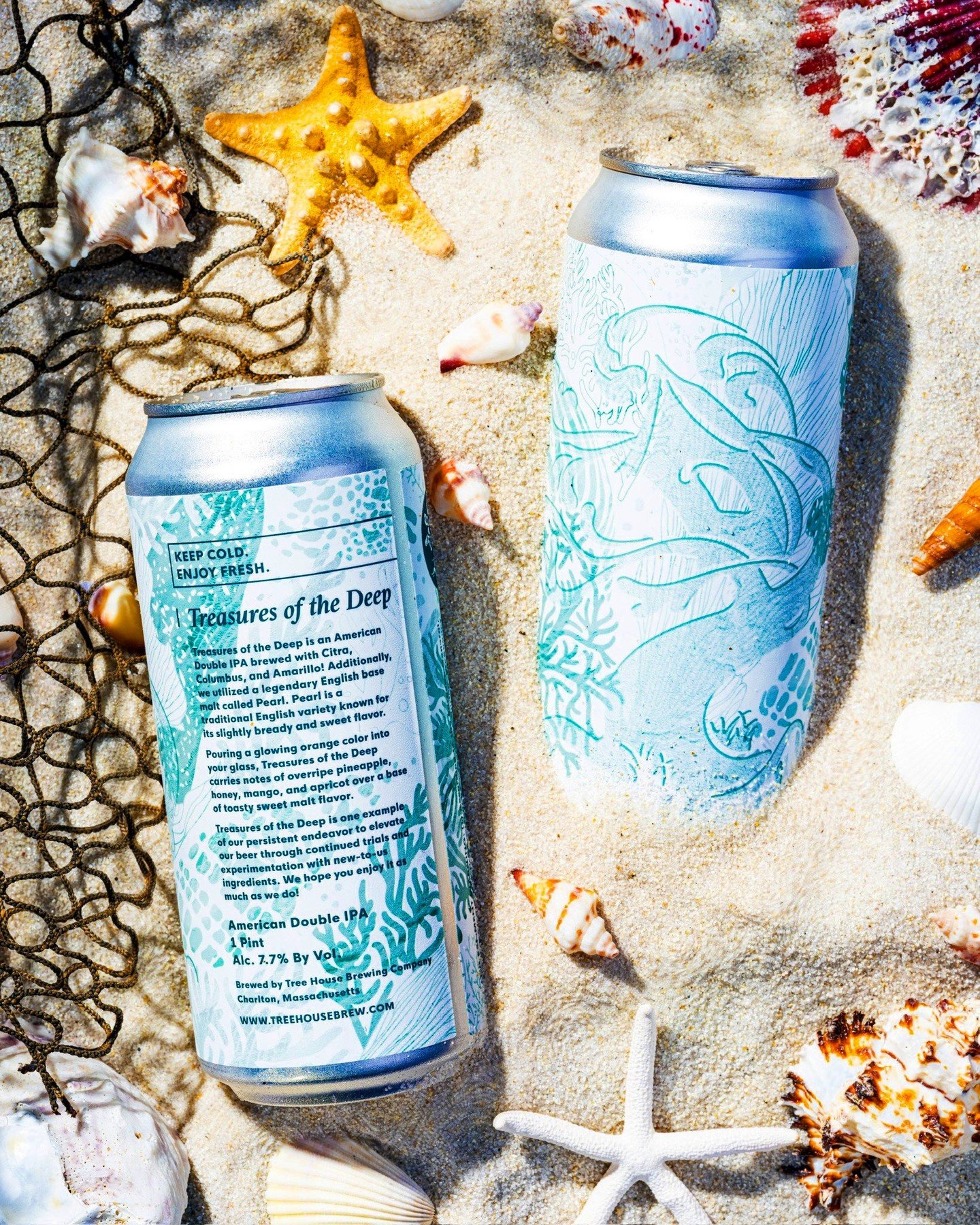 Treasures of the Deep is an American Double IPA brewed with Citra, Columbus, and Amarillo! Additionally, we utilized a legendary English base malt called Pearl. Pearl is a traditional English variety known for its slightly bready and sweet flavor. 


