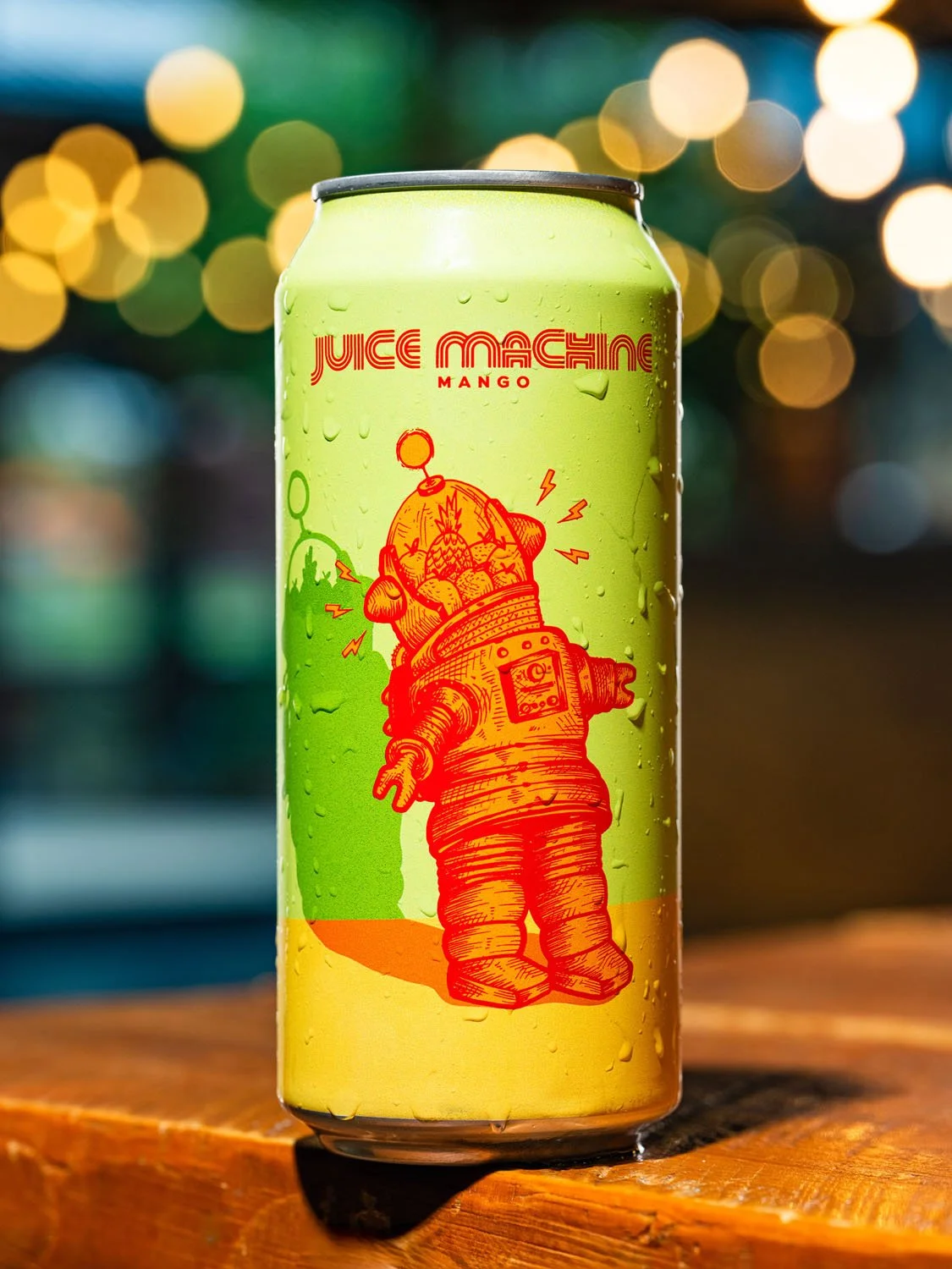 We ask ourselves important questions when we're lining up our recipes, like, "What if we refilled our Juicy Robot with mangoes?"
Juice Machine Mango uses our tropical blend of sweet, non-abrasive hops, then gets conditioned on buckets of m