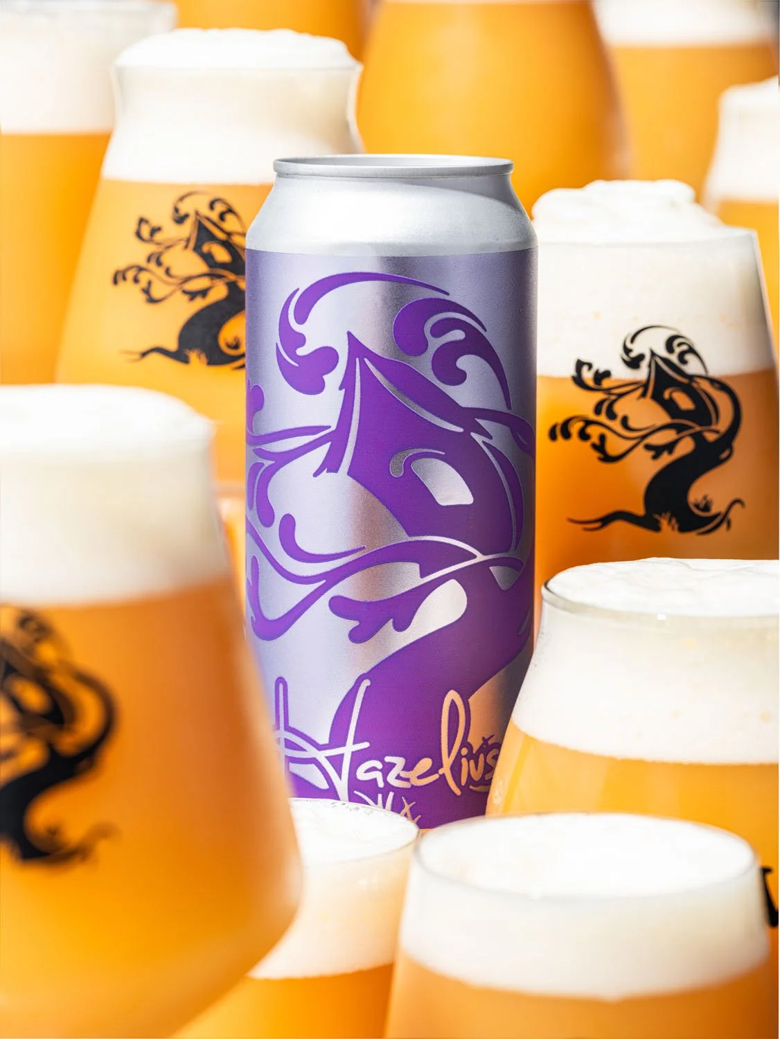 This batch of Haze took the scenic route through our cellar while it conditioned on buckets of mango, guava, and peach pur&eacute;e!

The tropical notes are downright unreal.

Hazelius!

#productphotography #productphotodaily #photography #craftbeer 