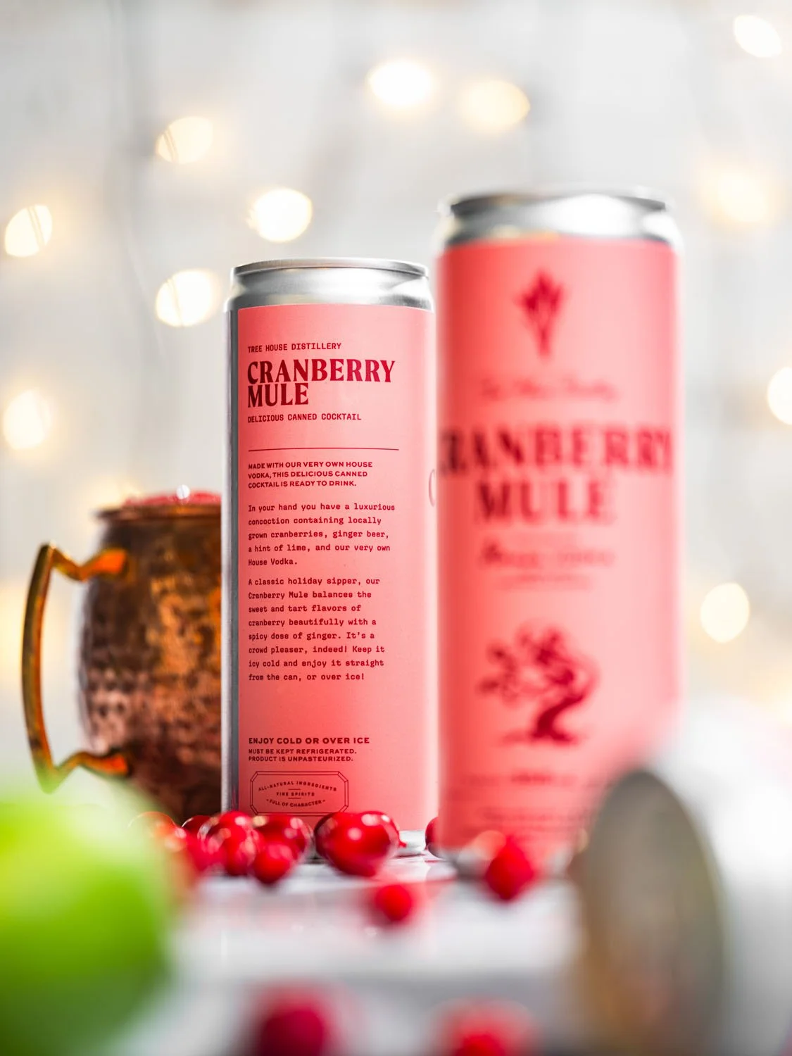 Cranberry Mule!

Our classic Mule cocktail gets a spiffy addition of New England cranberry. Using our House Vodka, spicy ginger, and the sweet and tart tang of cranberry, it's an instant holiday classic!

Stock up ahead of time - trust us.

#productp