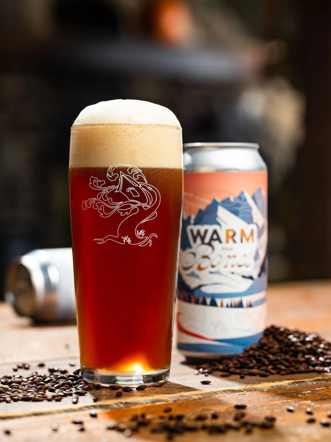 Warm Your Bones is back!

Our Winter Warmer features a complex malt bill, including silky wheat, a hint of chocolate malt, and a touch of honey for added complexity. We condition this crisp, mahogany-colored ale with cinnamon, nutmeg, and clove, whic